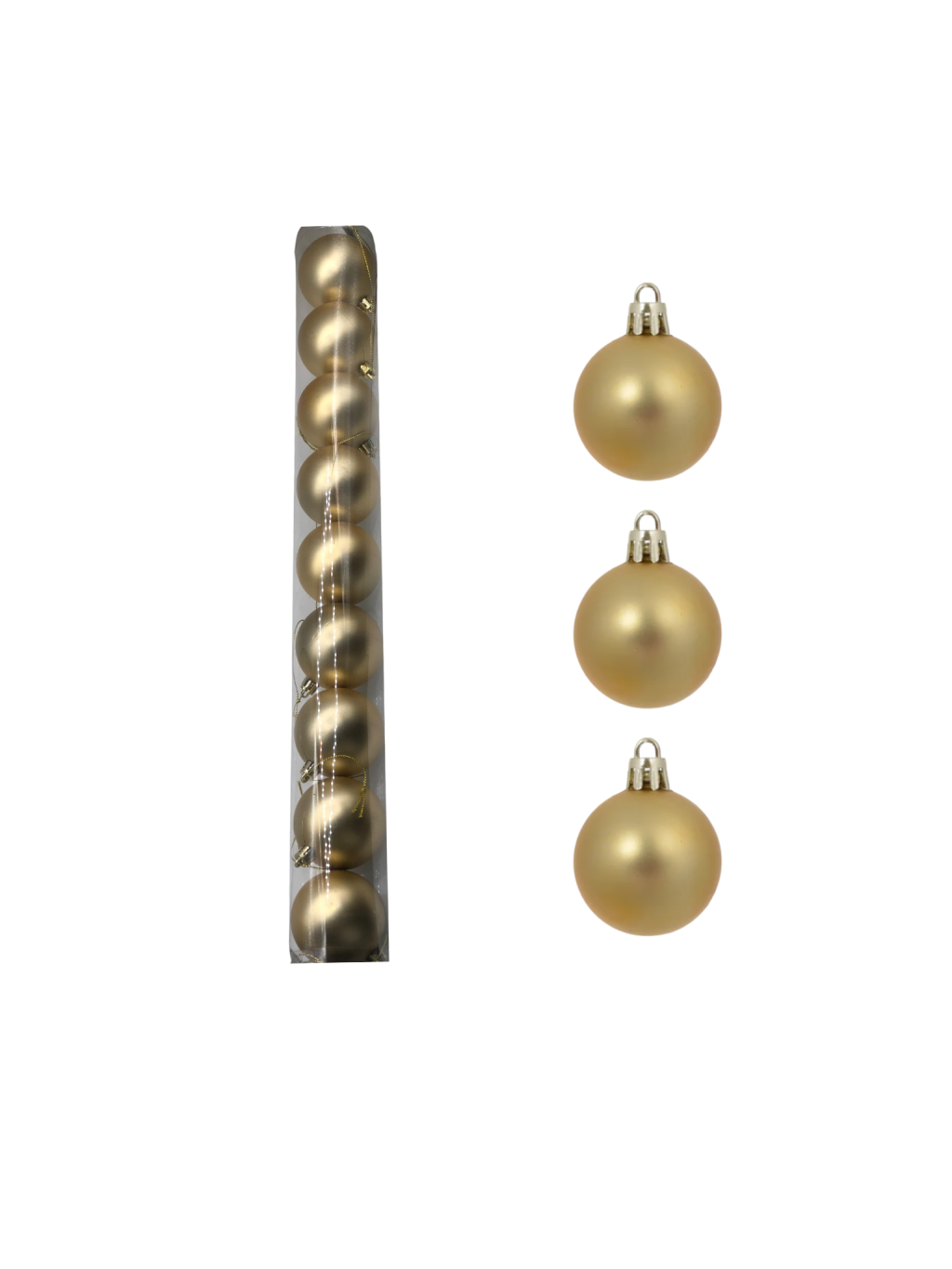 BOLA FOSCA TUBO C/9 UND 6CM DOURADO