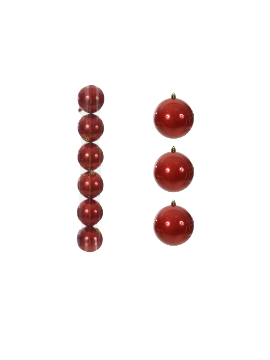 BOLA PEROLADA TUBO C/6 UND 8CM VERMELHO