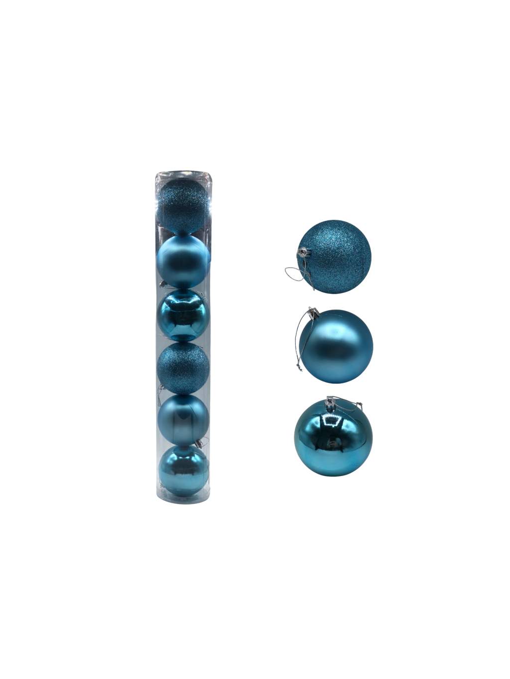 BOLA MISTO TUBO C/6 UND 8CM AZUL CLARO
