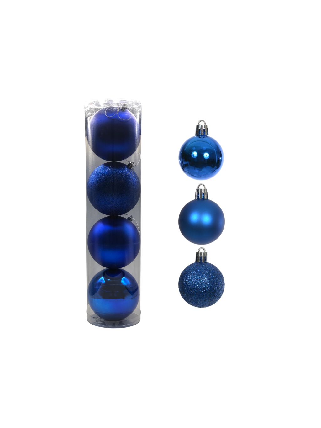 BOLA MISTO TUBO C/4 UND 10CM AZUL