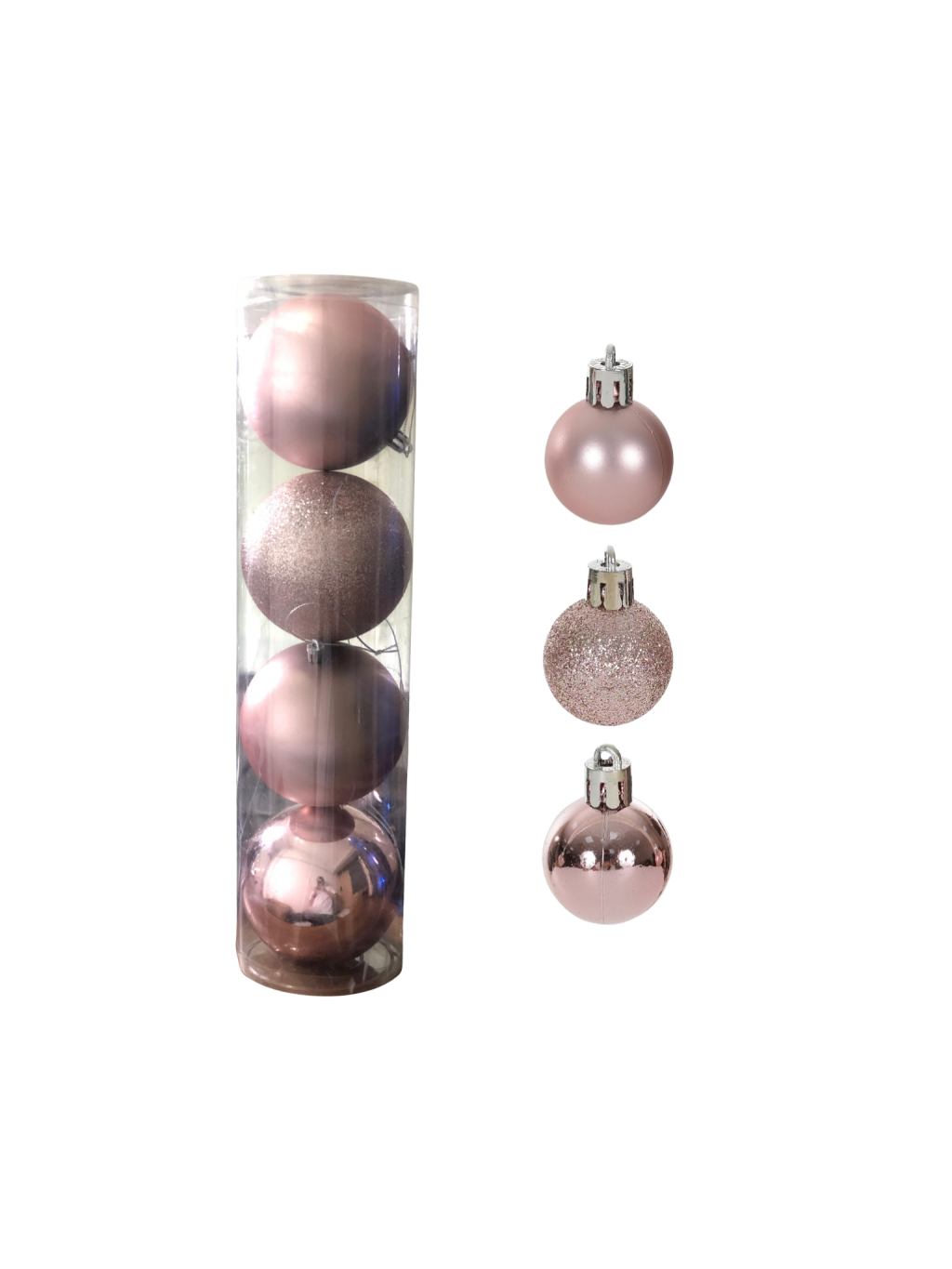 BOLA MISTO TUBO C/4 UND 10CM ROSA CLARO