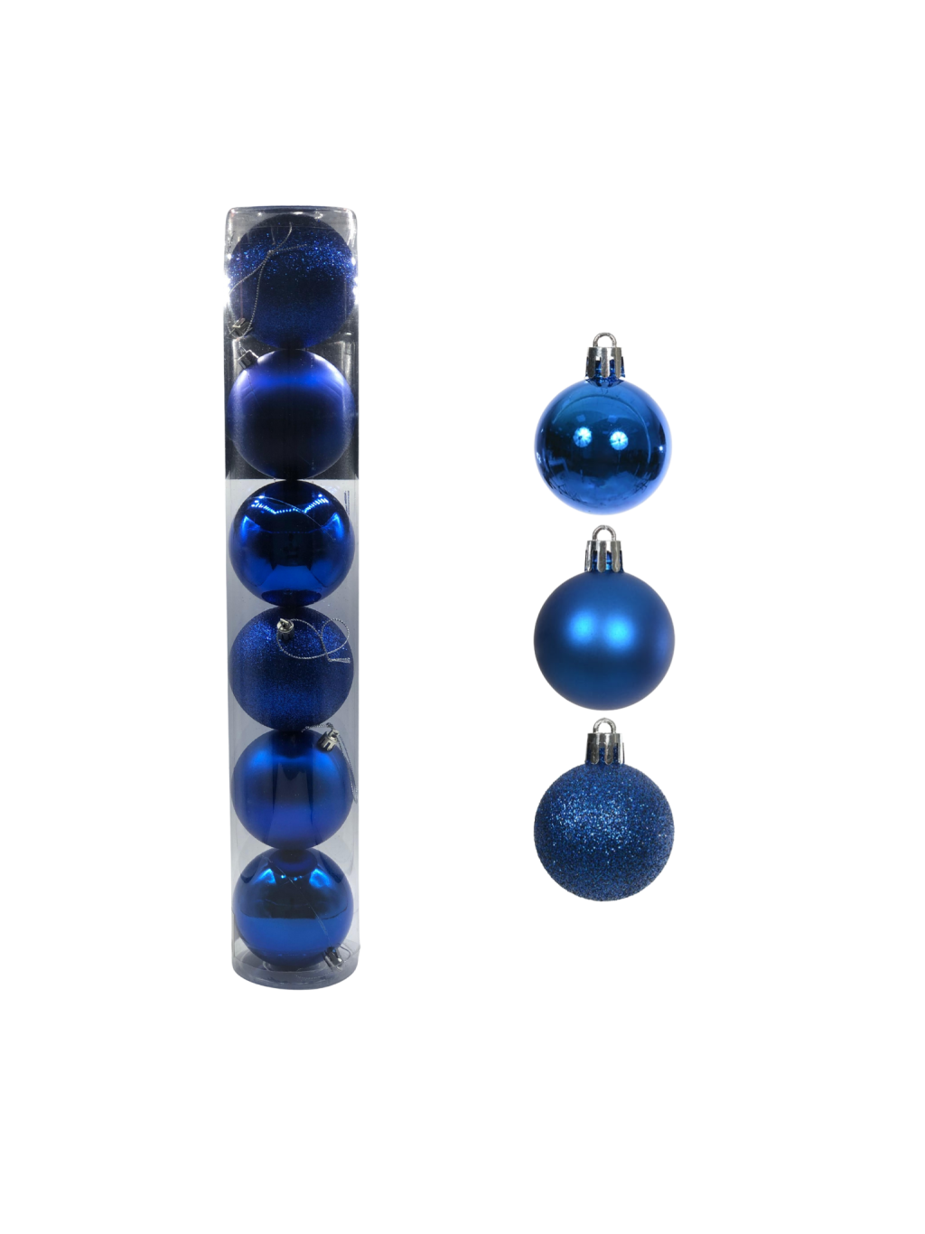 BOLA MISTO TUBO C/6 UND 8CM AZUL