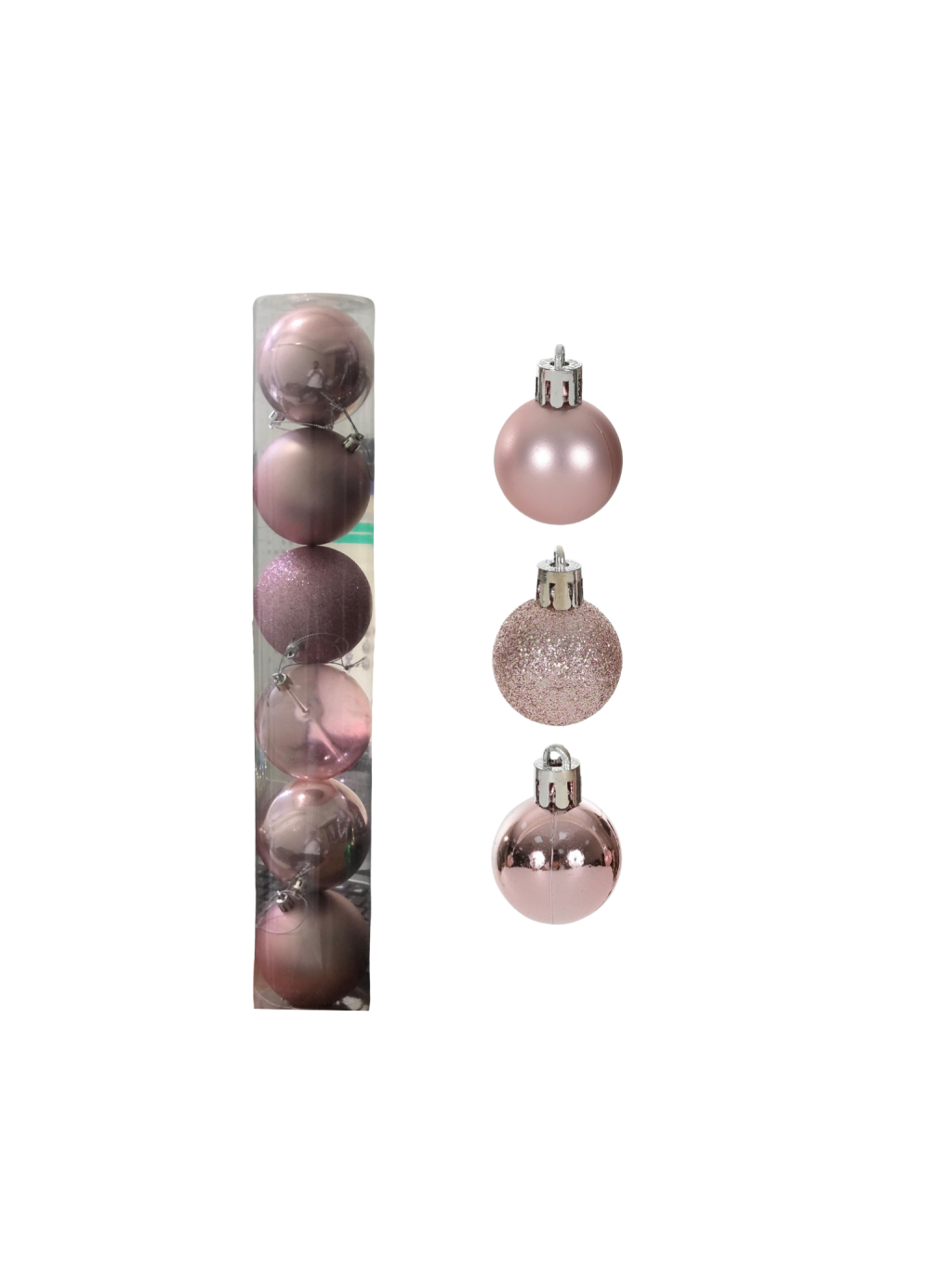 BOLA MISTO TUBO C/6 UND 8CM ROSA CLARO