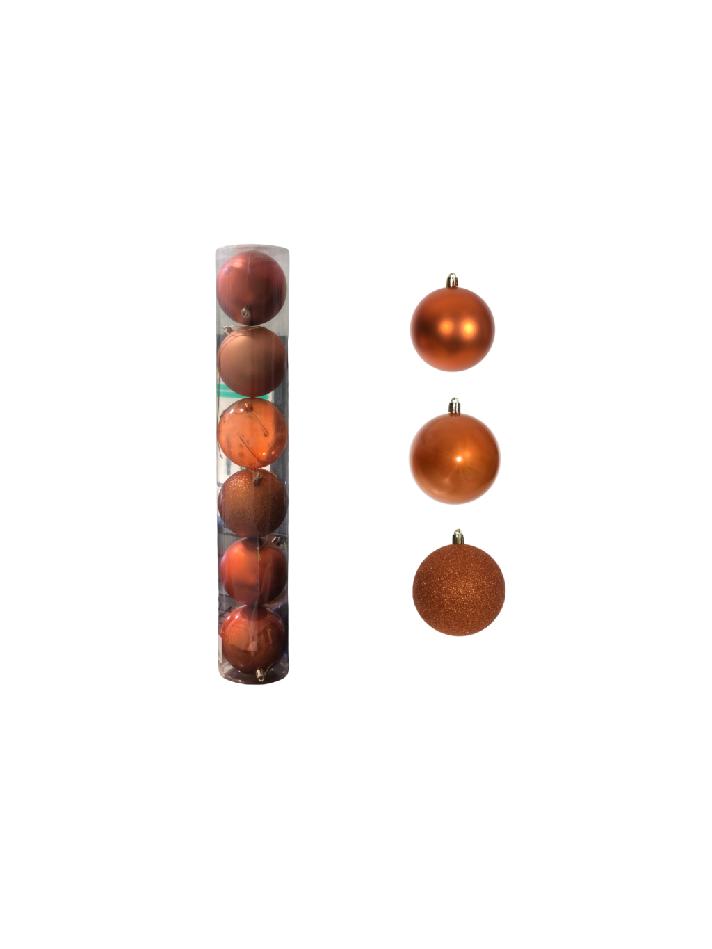 BOLA MISTO TUBO C/6 UND 8CM BRONZE