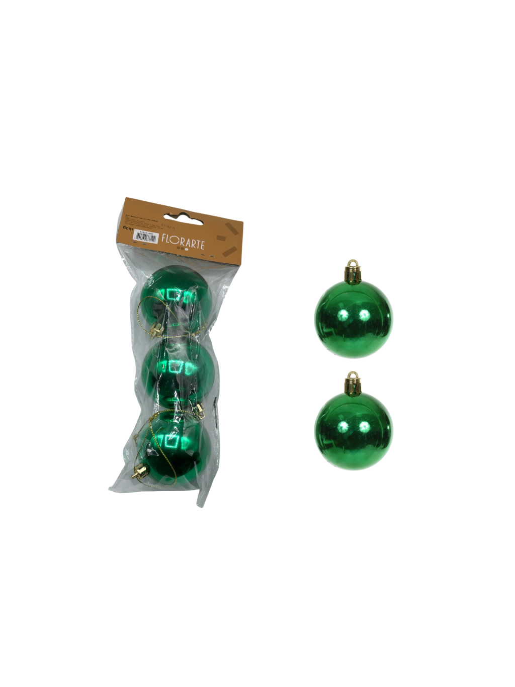 BOLA METALICA C/3 UND 6CM VERDE