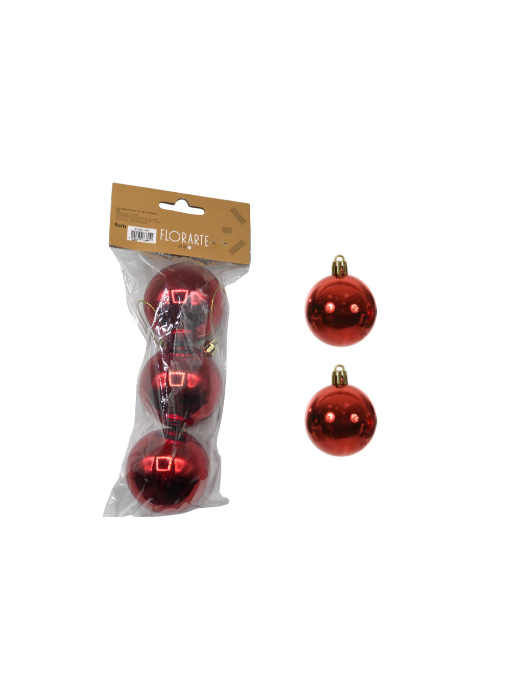 BOLA METALICA BAG C/3 UND 6CM VERMELHO