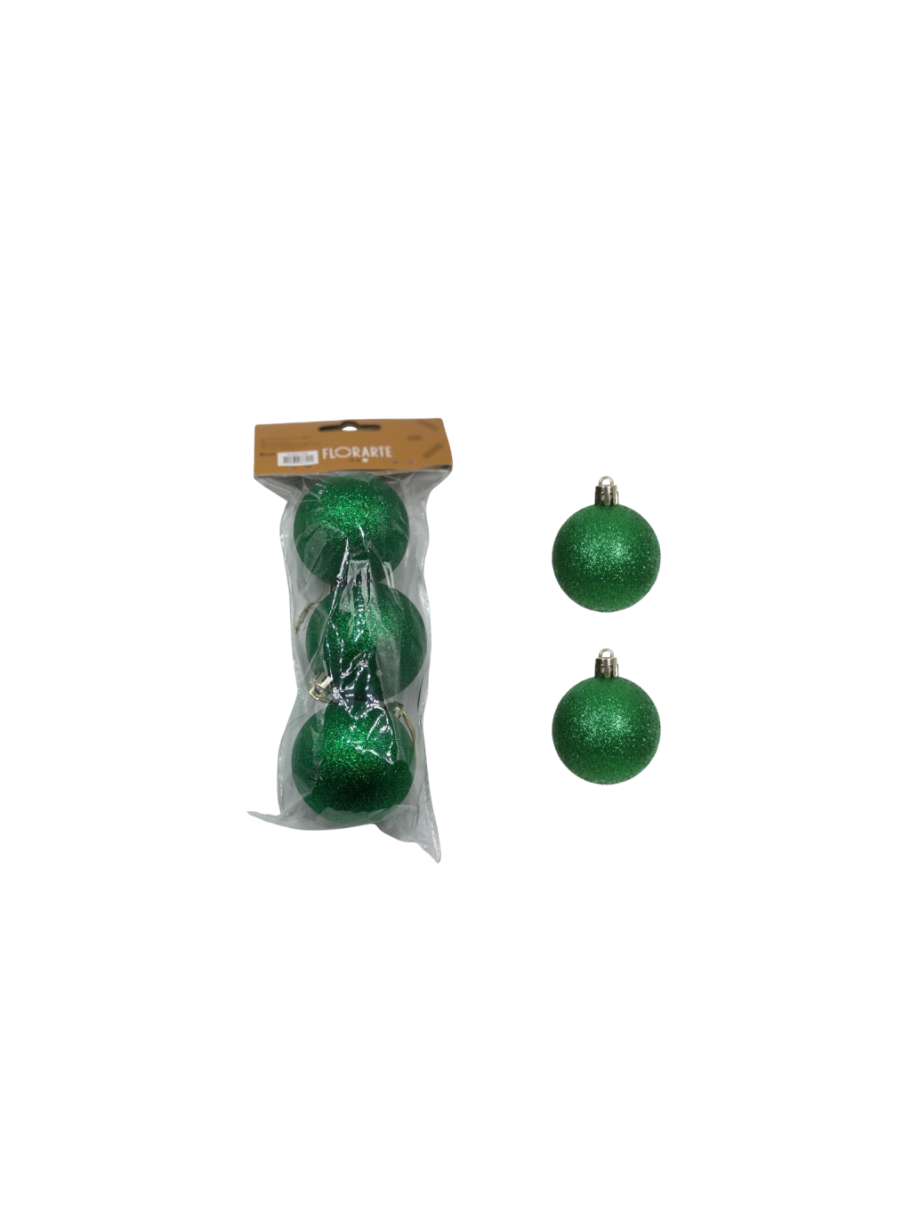 BOLA GLITTER BAG C/3 UND 6CM VERDE