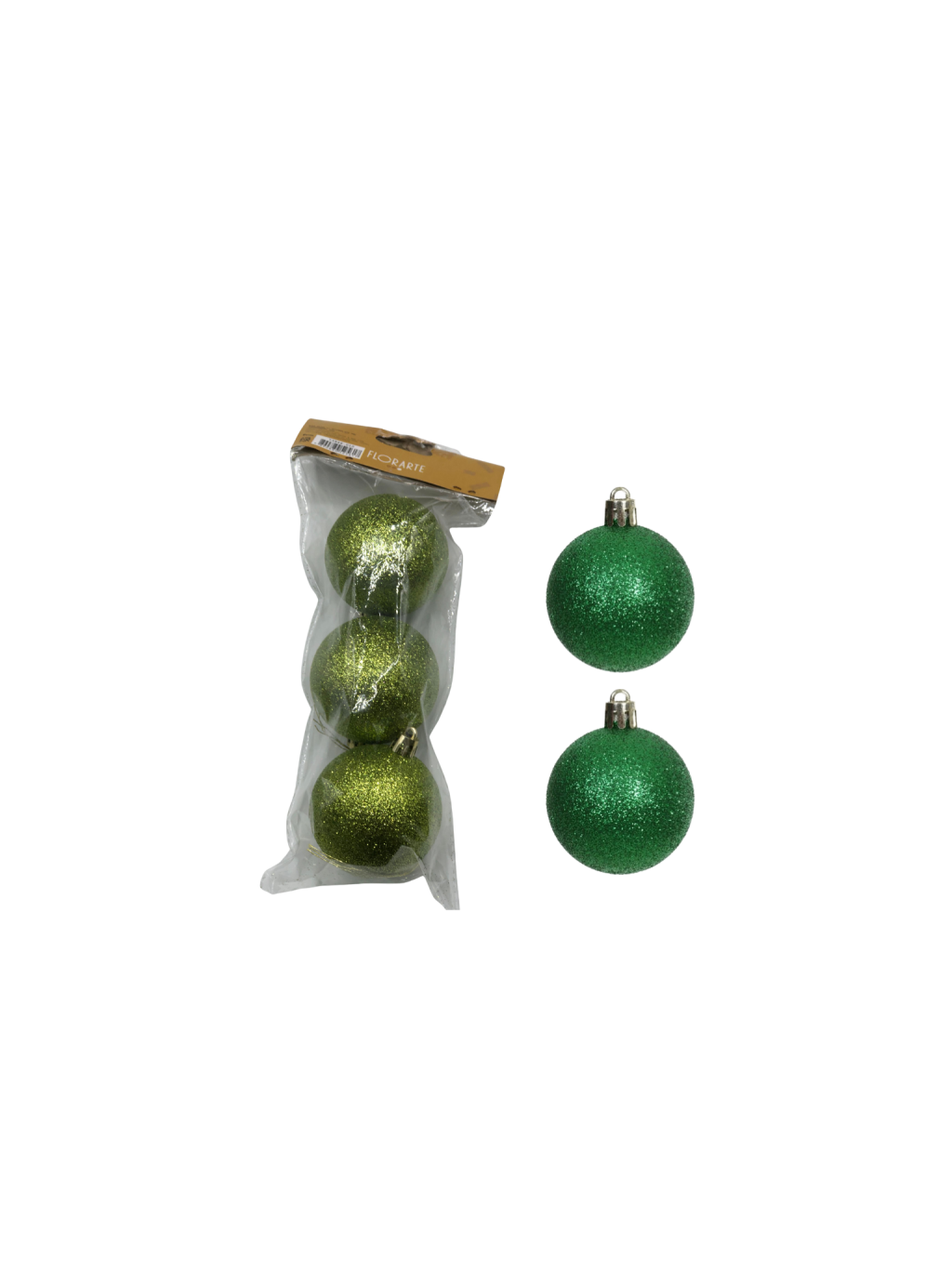 BOLA NATAL C/GLITTER C/3 UND 6CM VERDE MENTA