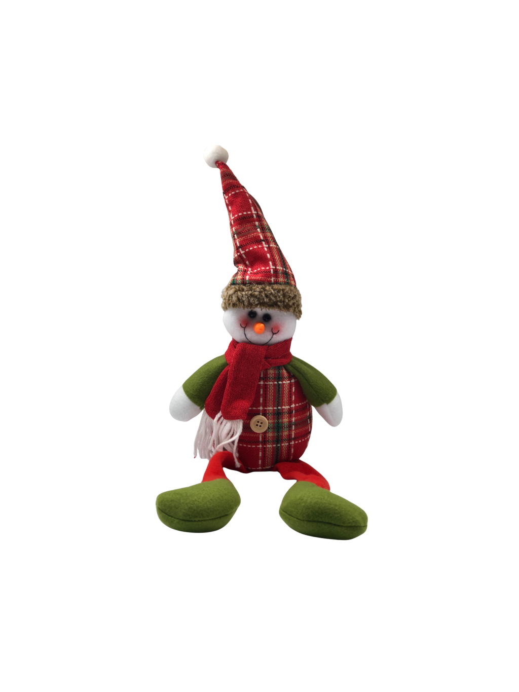 ENFEITE BONECO DE NEVE SENTADO 55X18CM