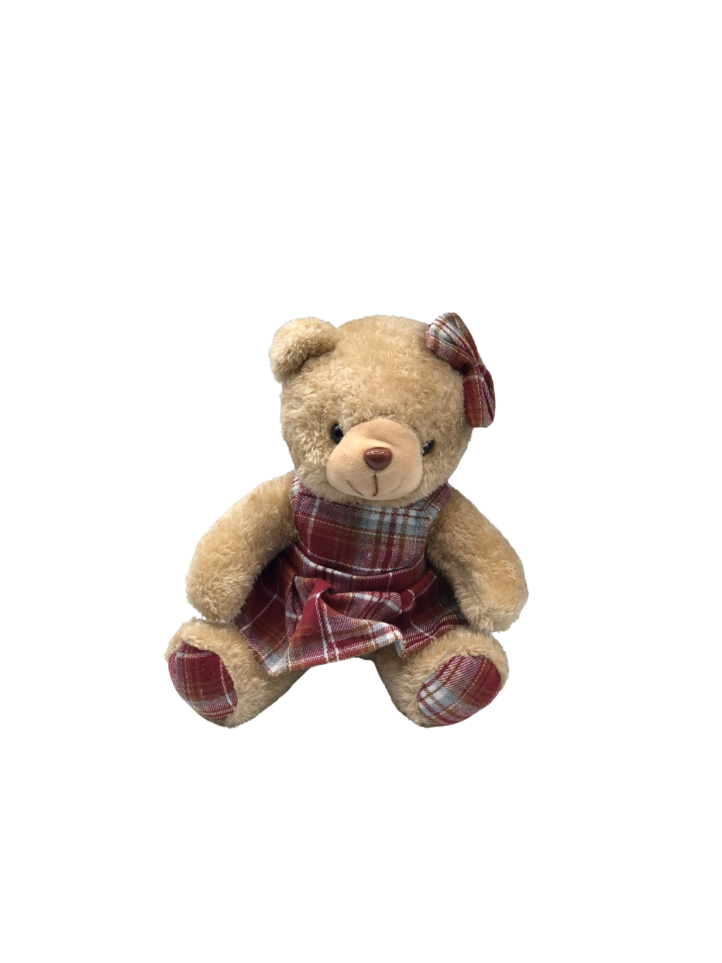 ENFEITE NATAL URSO XADREZ COM GORRO 20CM