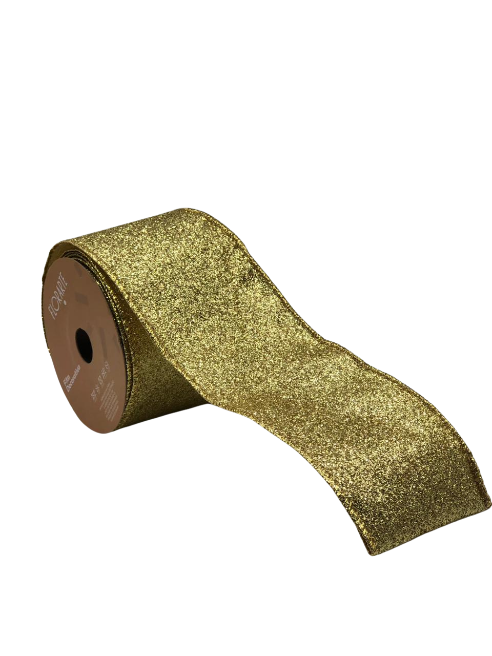 FITA C/GLITTER C/COSTURA 6,3X4,5M BRANCO DOURADO