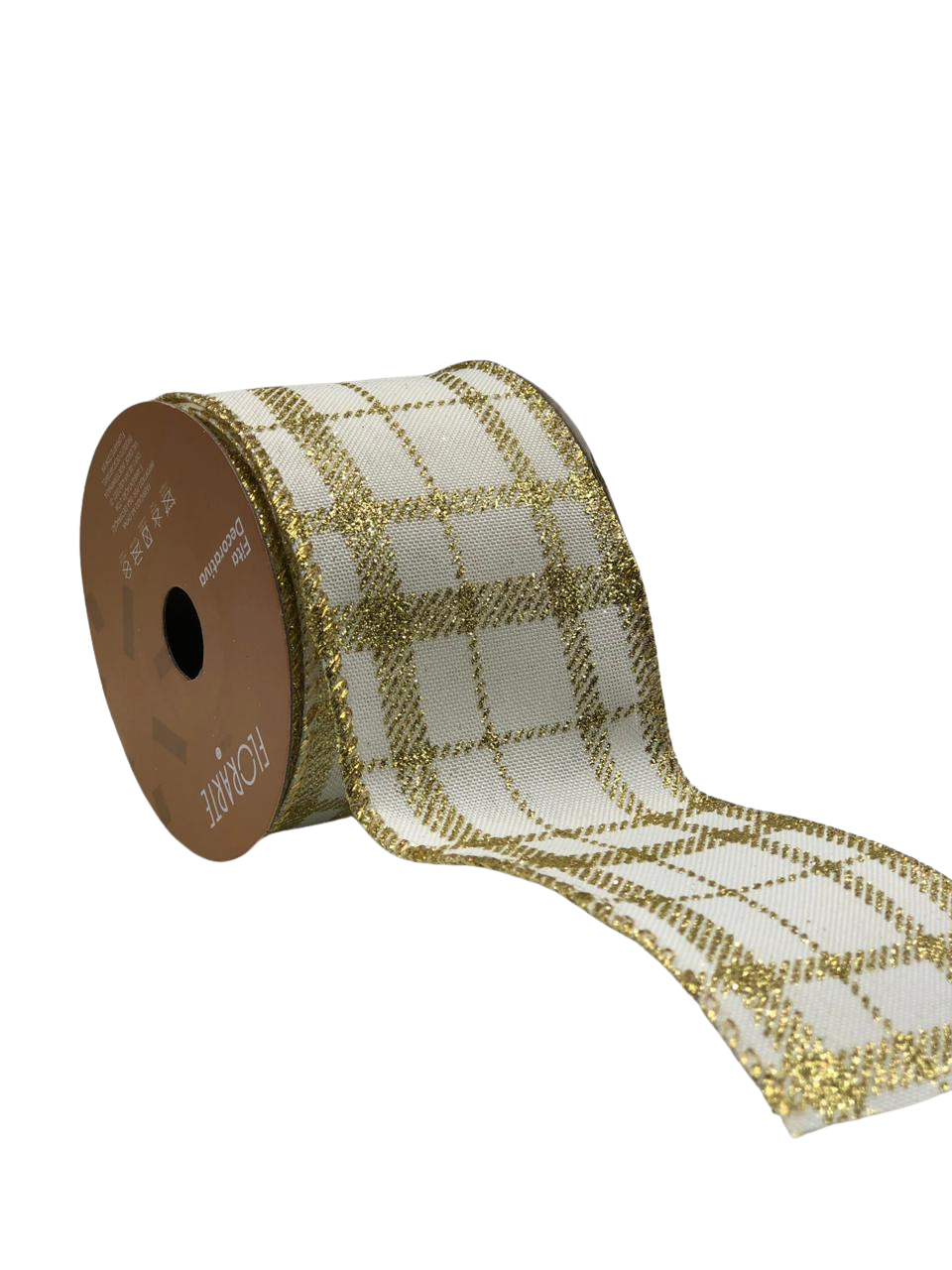 FITA C/GLITTER C/COSTURA 6,3CMX4,5M BRANCO DOURADO