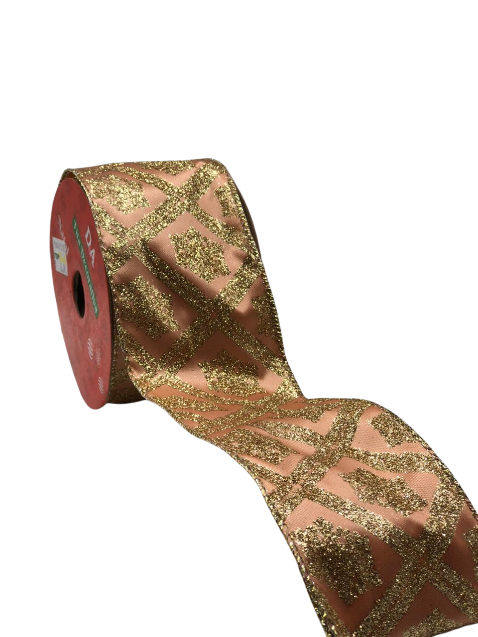 FITA ARAMADA CETIM C/GLITTER C/COSTURA 6,3CMX9,14M NUDE