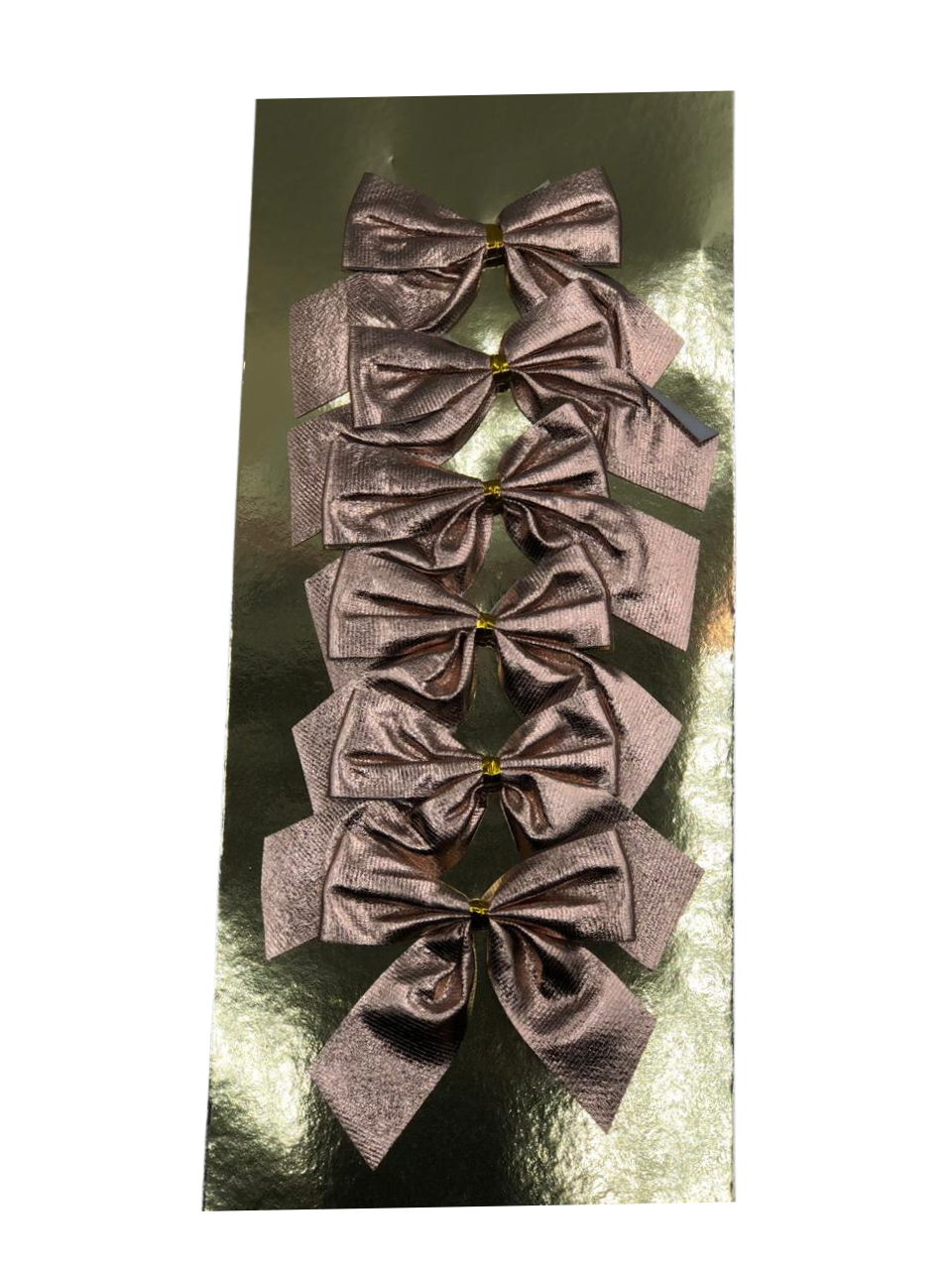 ENFEITE NATAL LAÇO METALIZADO 8X7CM C/6 UND PRATA 7890880447728