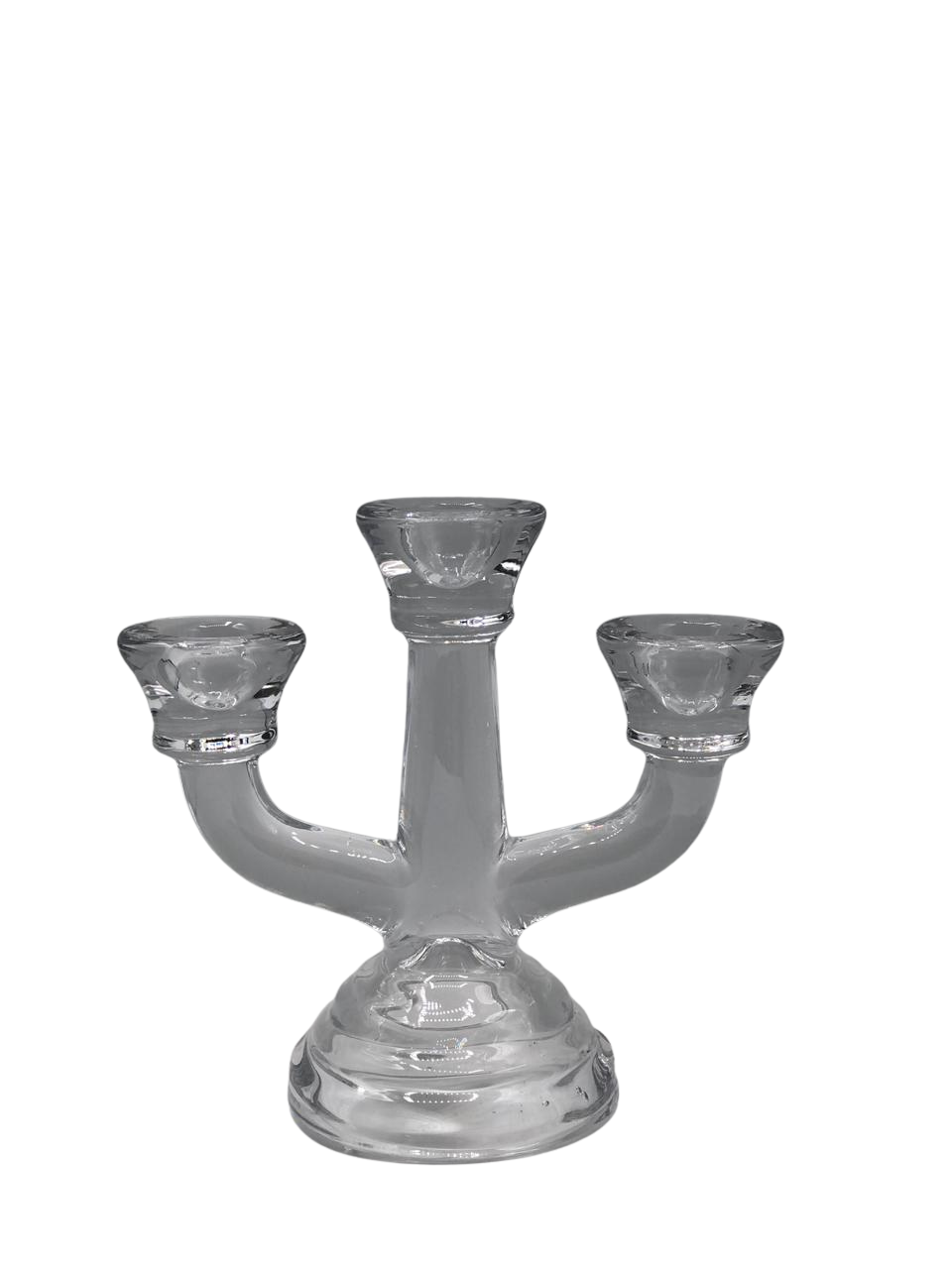 CANDELABRO VIDRO SODO-CALCICO P/3 VELAS 15X7X13CM