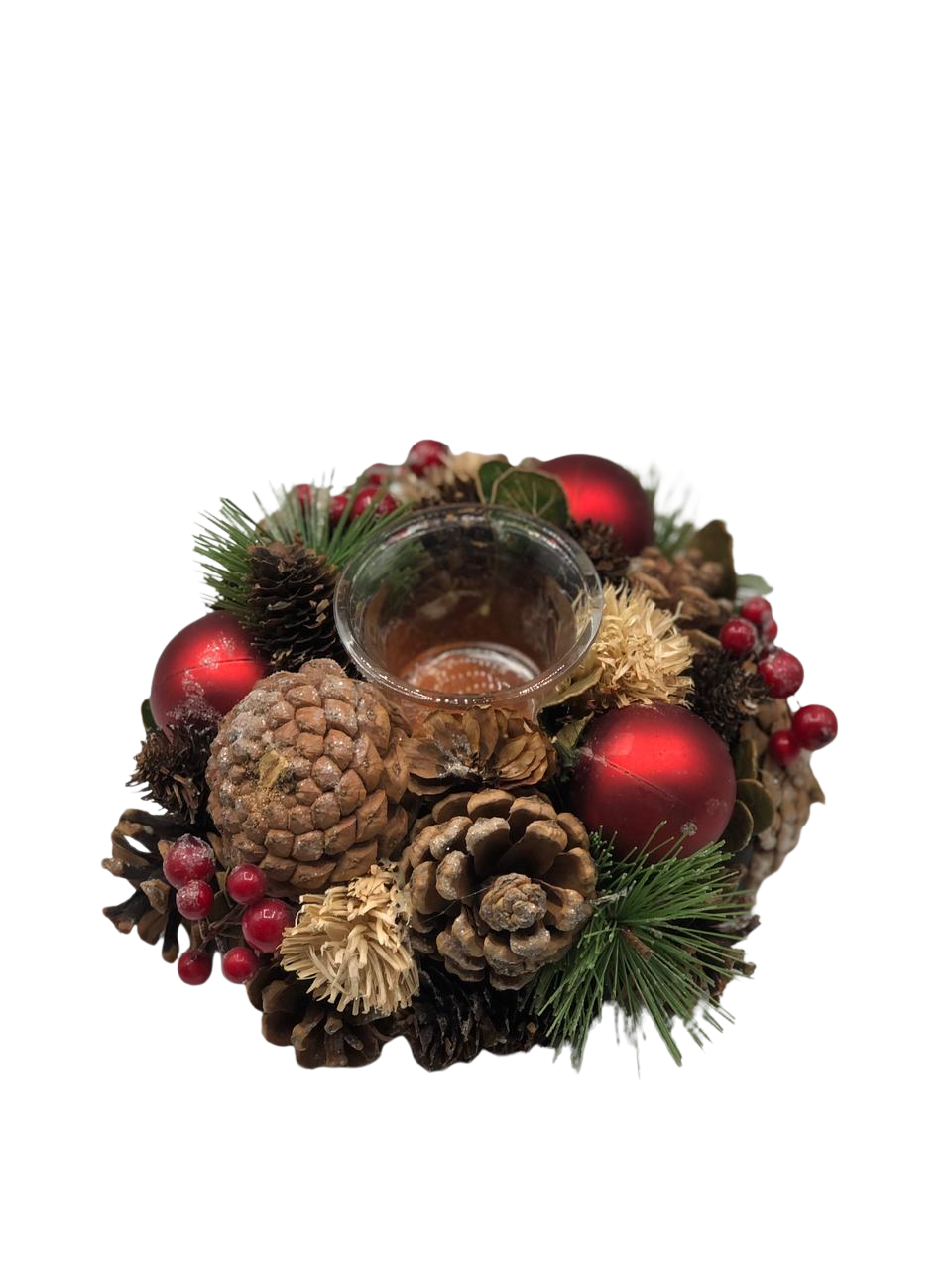 PORTA VELA C/PINHA FOLHA/FRUTA 16CM C/1 UND