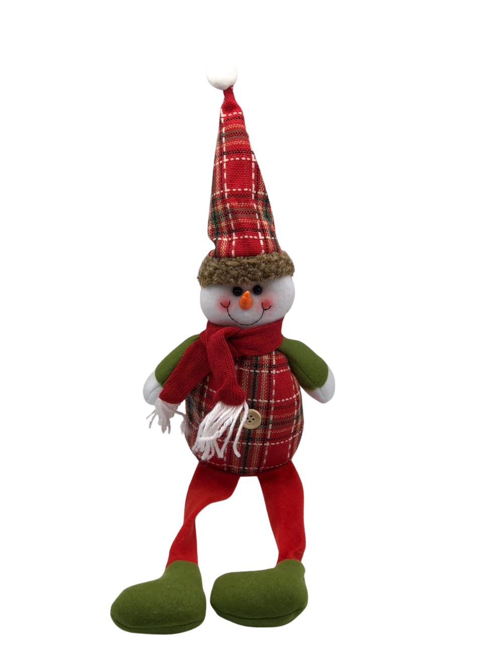 ENFEITE PAPAI NOEL BONECO DE NEVE SENTADO 55X18CM