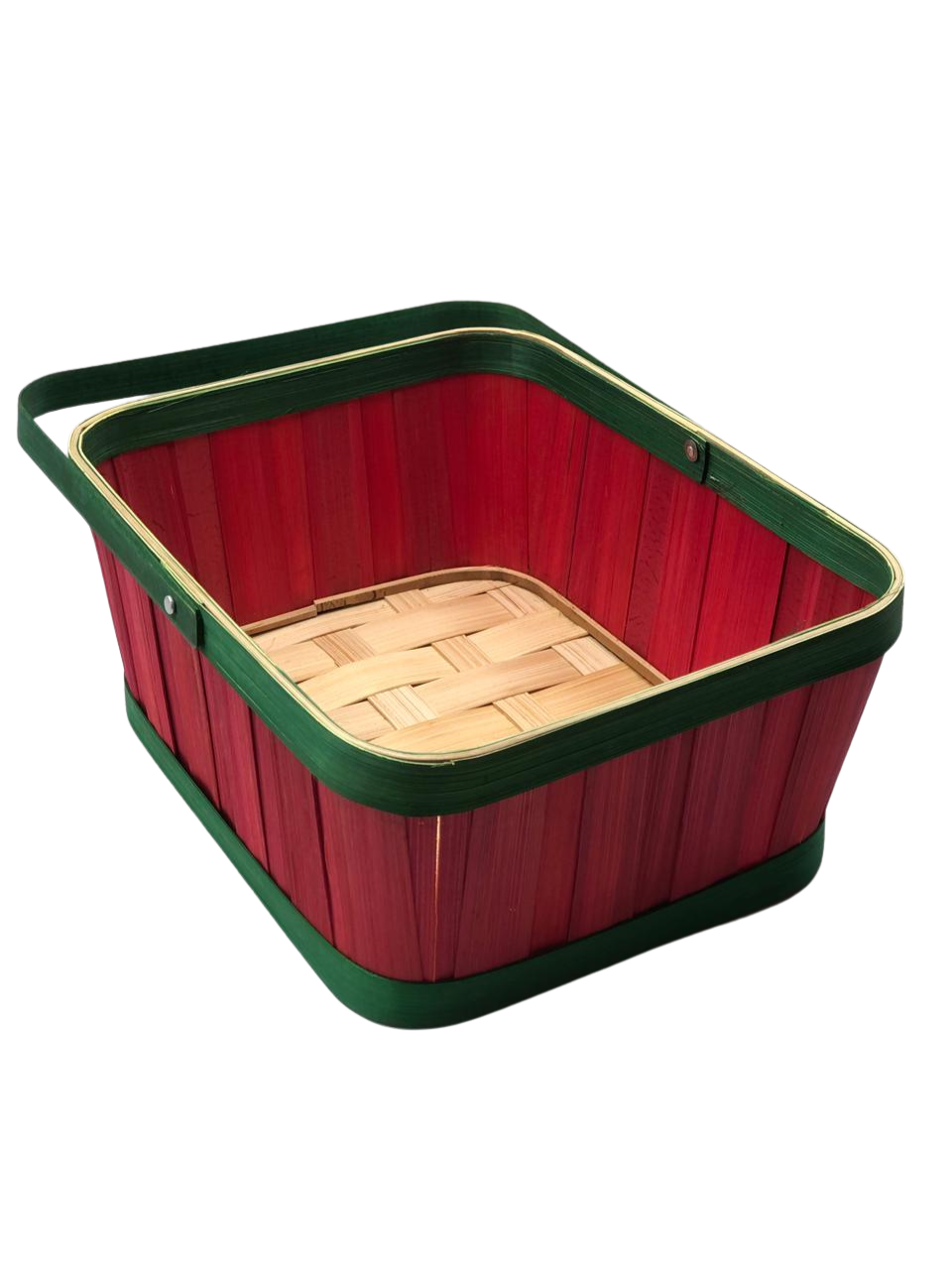 CESTO BAMBU RETANGULAR COM ALÇA 26X20CM