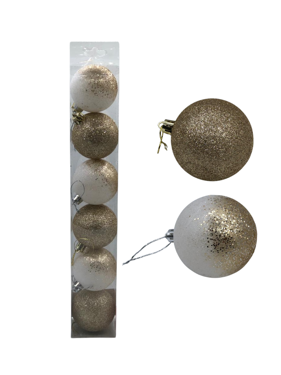 BOLA TUBO BLINBLIN 6CM C/6 UND CHAMPANHE