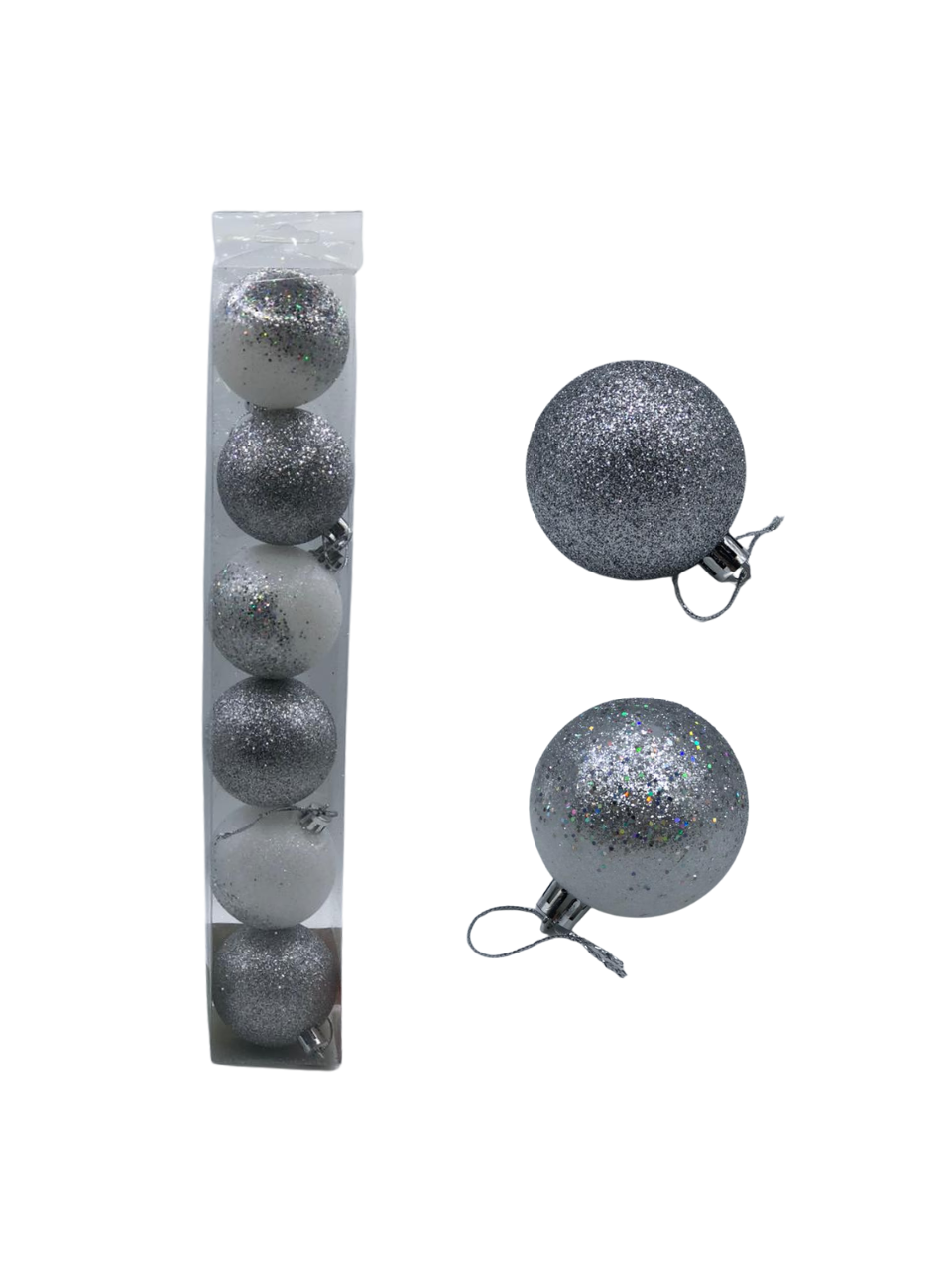 BOLA TUBO BLINBLIN 6CM C/6 UND PRATA