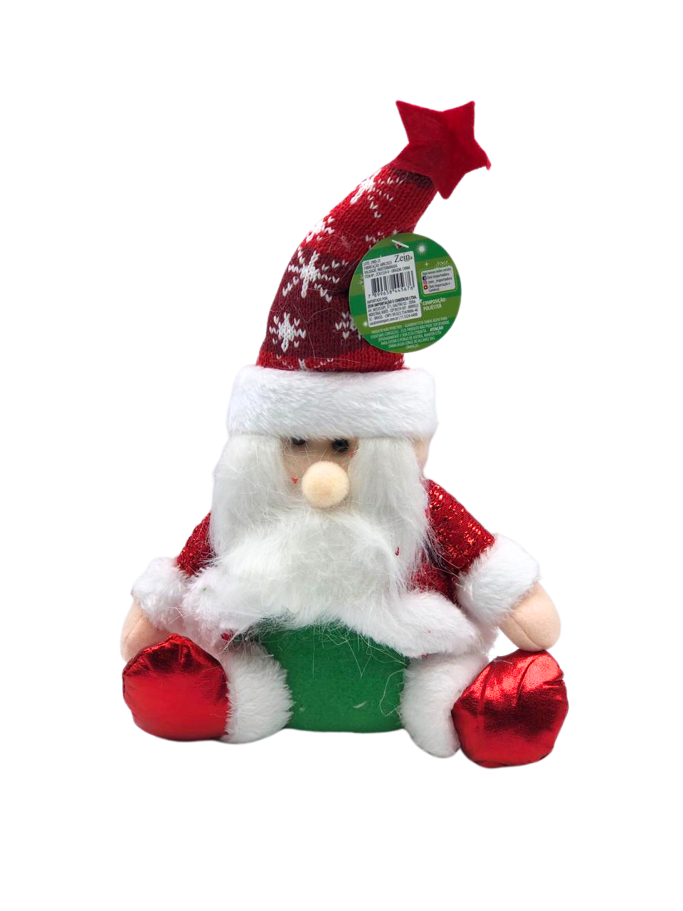 BONECO PAPAI NOEL SENTADO 26CM