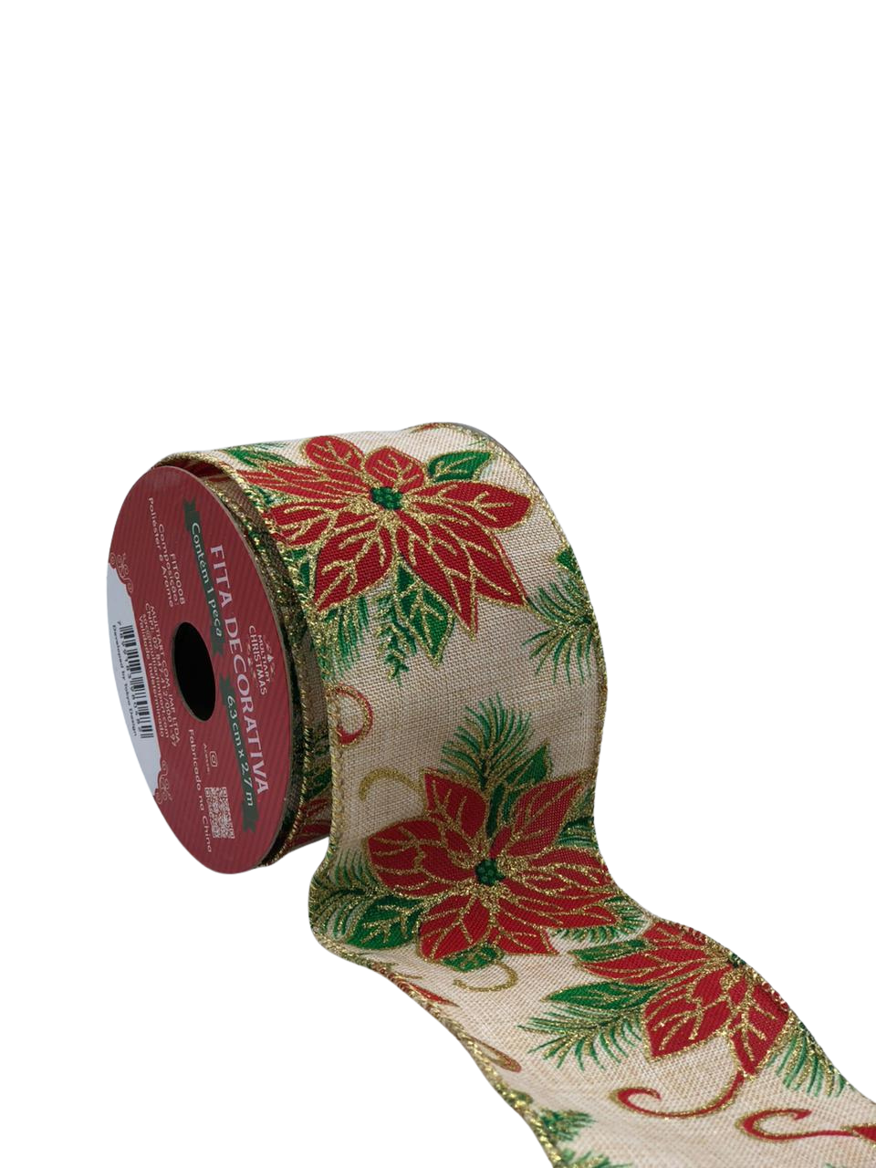 FITA DECORATIVA DE NATAL 6,3CMX2,7M