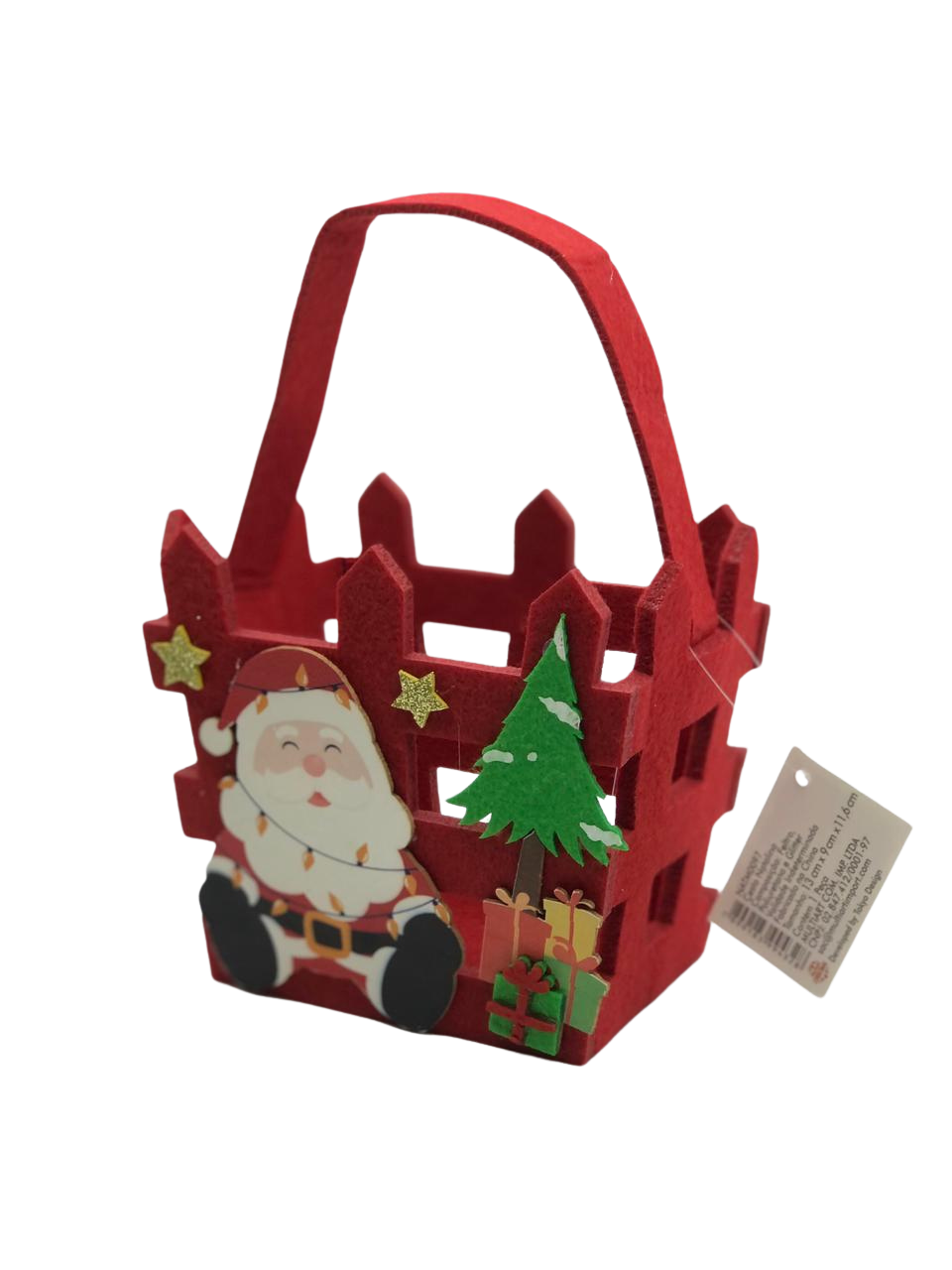 SACOLA DECORATIVA DE NATAL 13CMX9CMX11,6CM 7899183994328