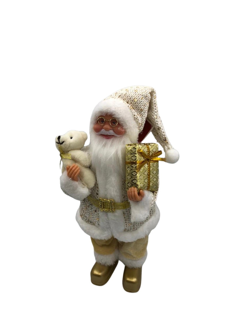 ENFEITE DE PAPAI NOEL TECIDO E POLICLORETO 30CM