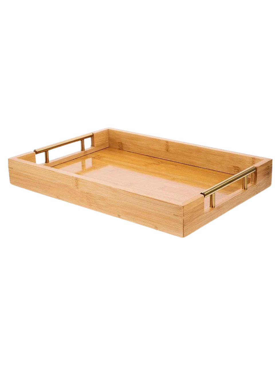 BANDEJA EM BAMBU AÇO INOXIDÁVEL 25X35X5CM