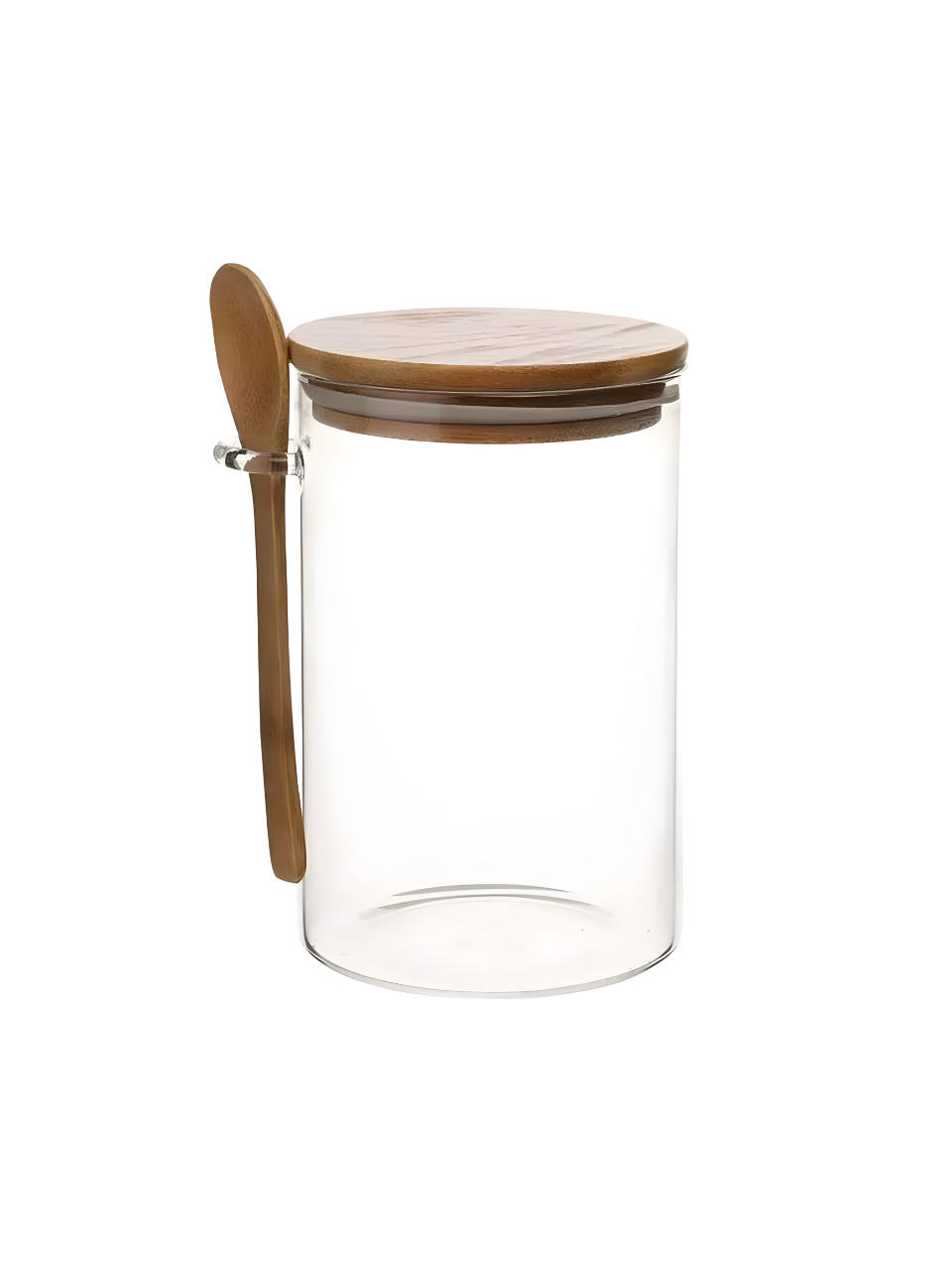 POTE HERMETICO DE VIDRO COM TAMPA E COLHER DE BAMBU 950ML 16X10,4CM
