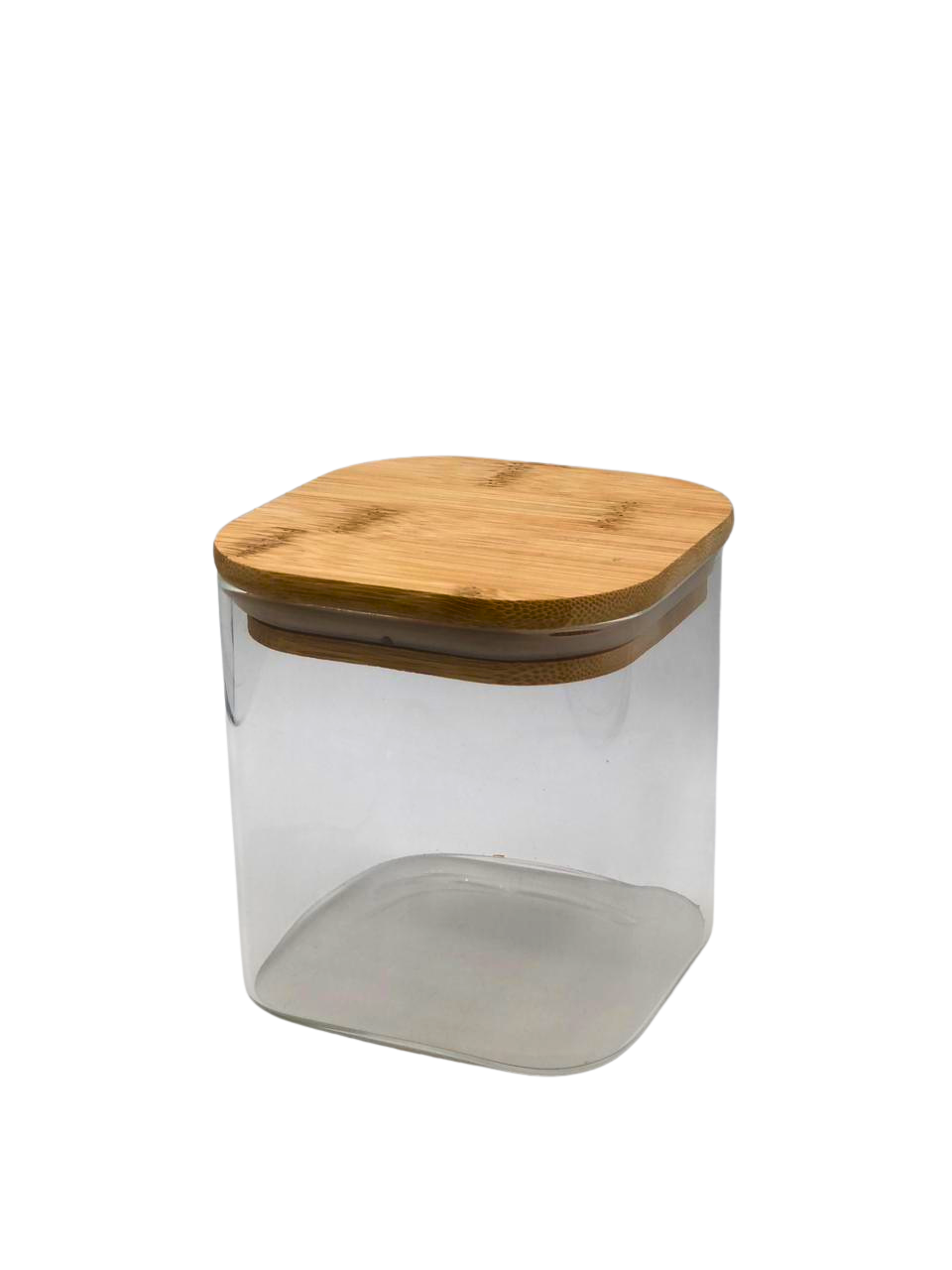 POTE HERMETICO DE VIDRO COM TAMPA EM BAMBU 10X10CM 7899790936346
