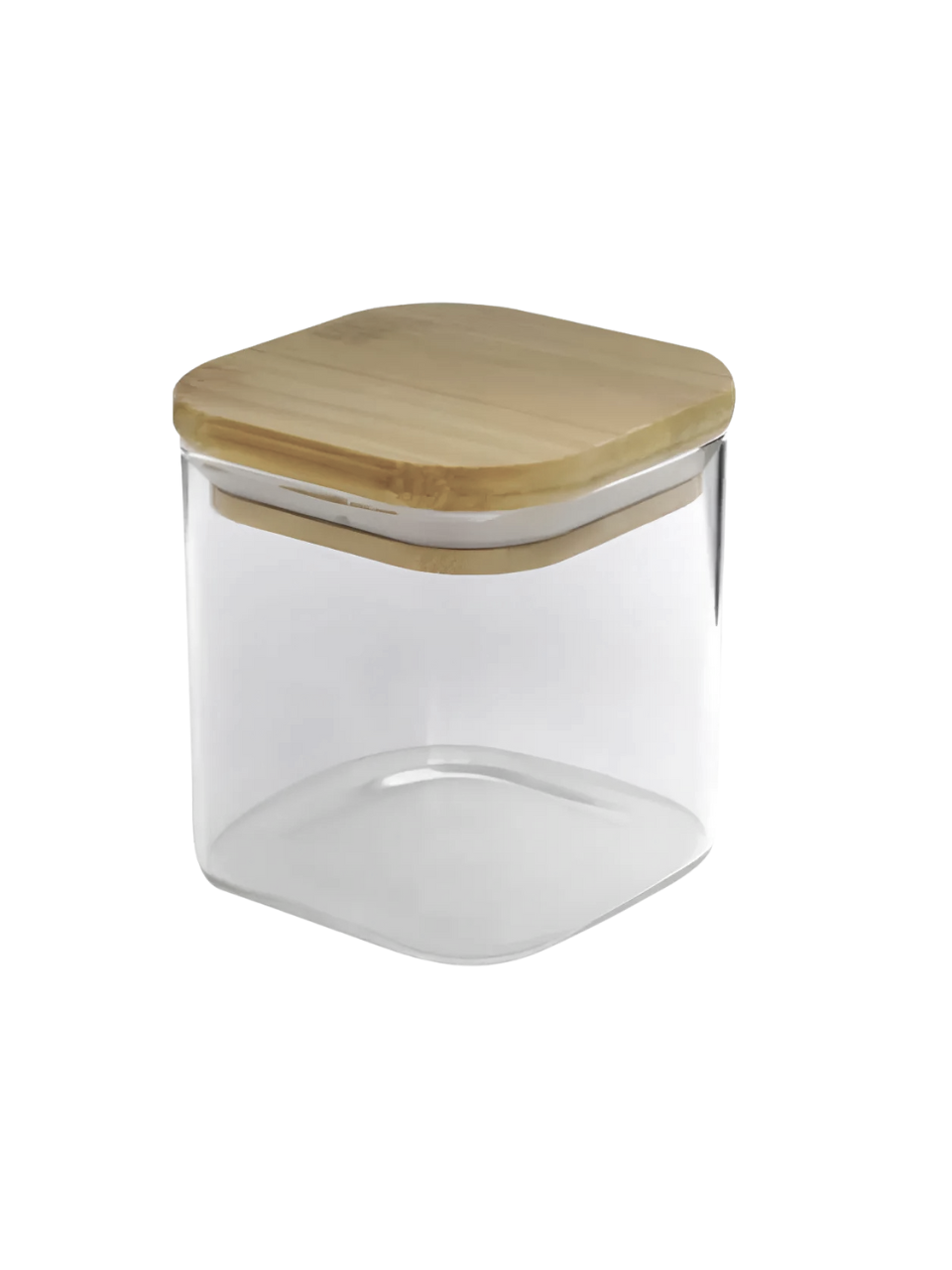 POTE HERMETICO DE VIDRO COM TAMPA EM BAMBU 300ML 8X8CM 7899790936353
