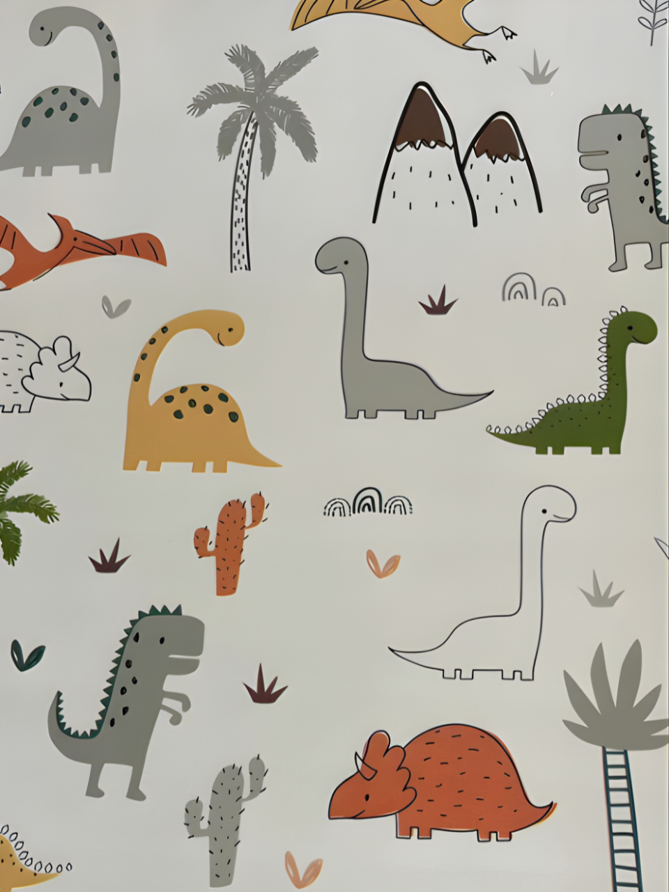 PAPEL DE PAREDE DINO COLOR PLASTICO PVC INFANTIL MENINO 5M X 45CM 7908169043810 / CB4569