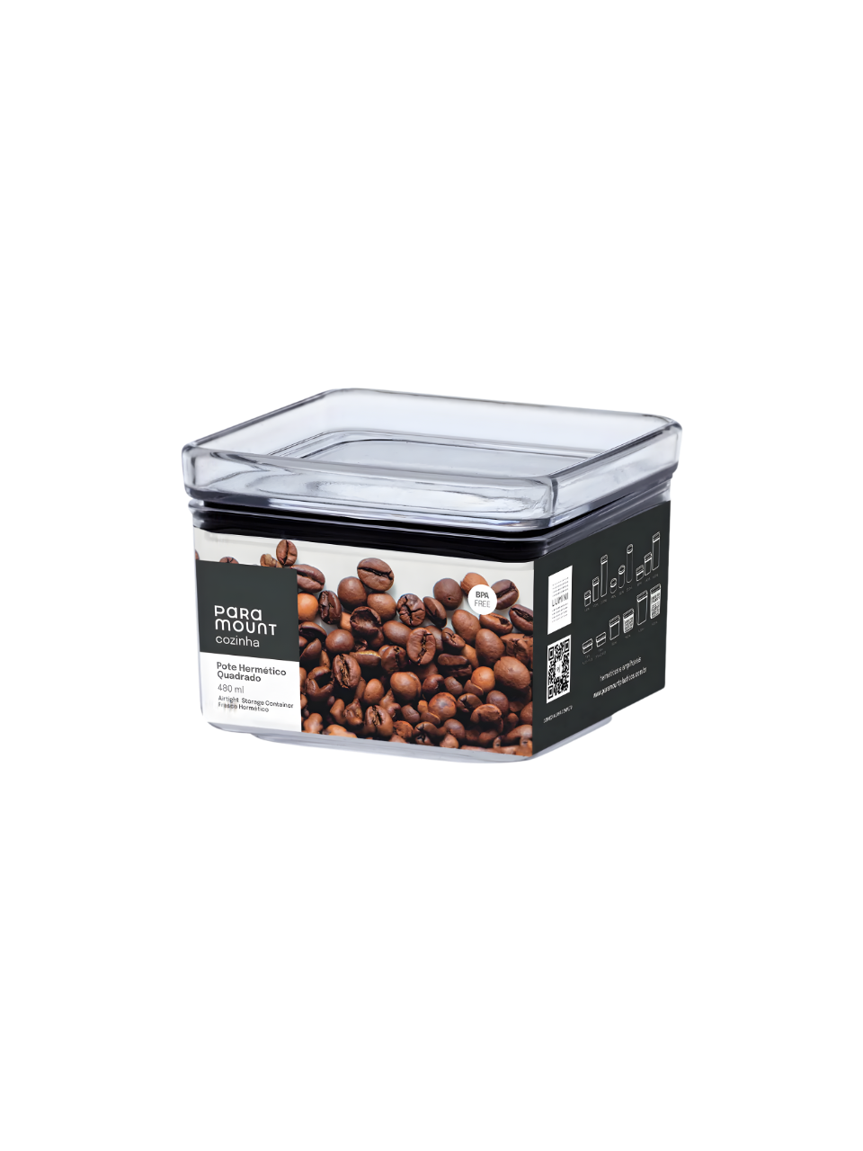 POTE HERMETICO LUMINI QUADRADO 480ML 7898943567130 / REF 1161