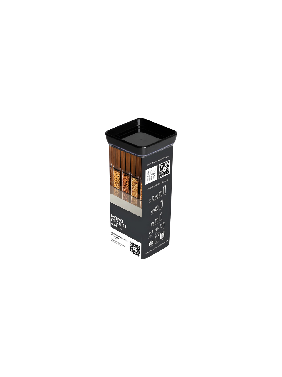 MINI POTE HERMETICO LUMINI QUADRADO BLACK 340ML 7898943596765 / REF 2055