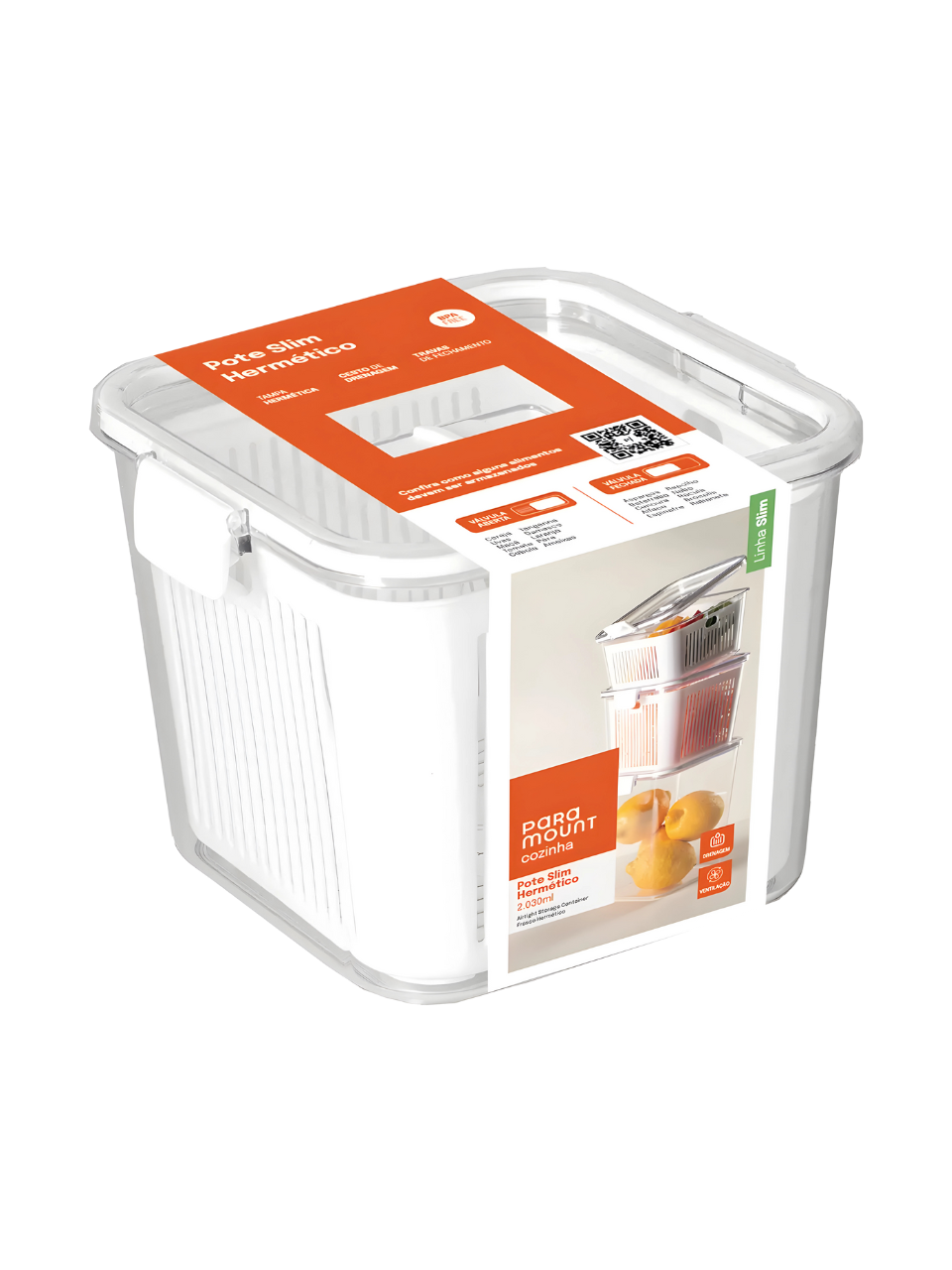 POTE HERMETICO SLIM MULTIUSO 2.030ML BRANCO 7898955005835 / REF 1777