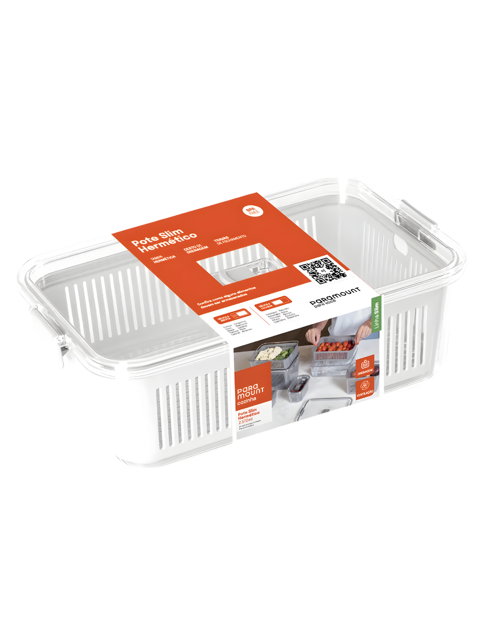 POTE HERMETICO SLIM MULTIUSO 2.570ML BRANCO 7898955005804 / REF 1771