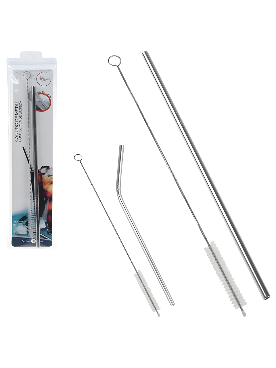 CANUDO DE INOX CURVO COM ESCOVA 7899658420222 / REF ZU300