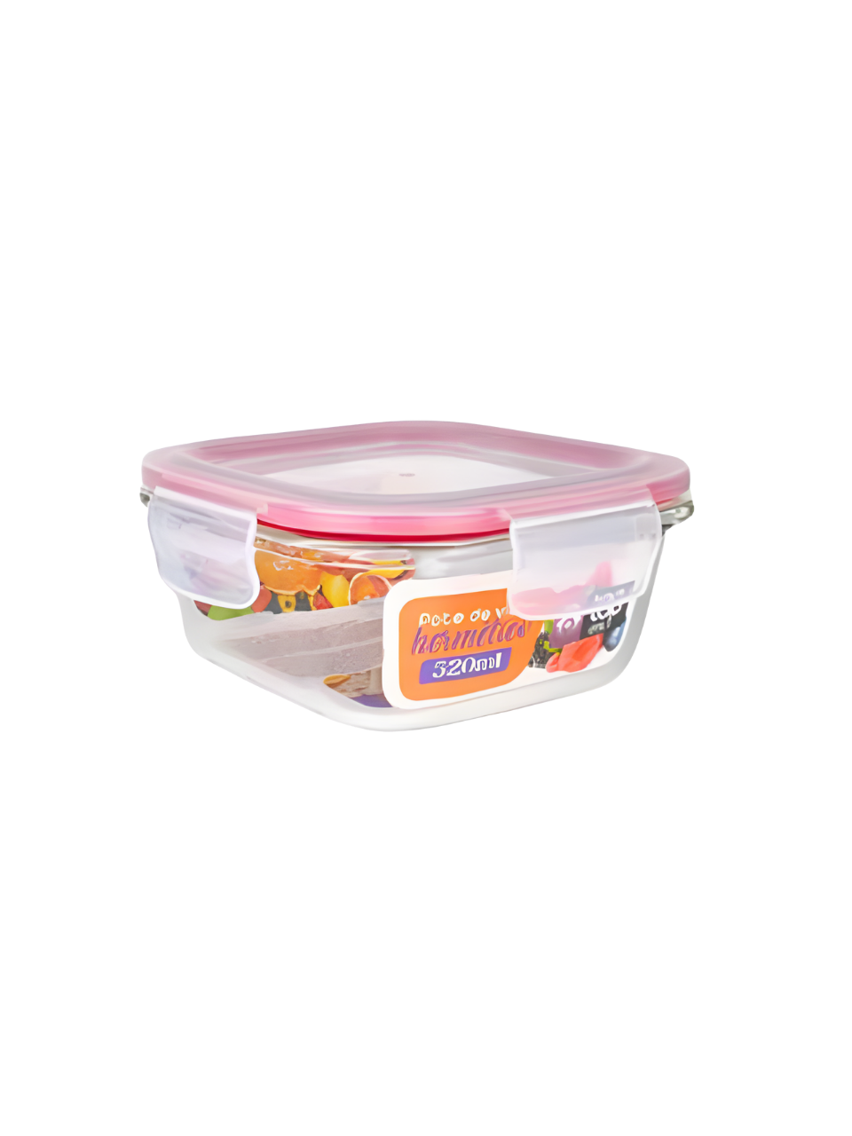 POTE DE VIDRO HERMETICO QUADRADO 520ML C/ TRAVA NA TAMPA AZUL 7908475130174 / REF TOP1200-1