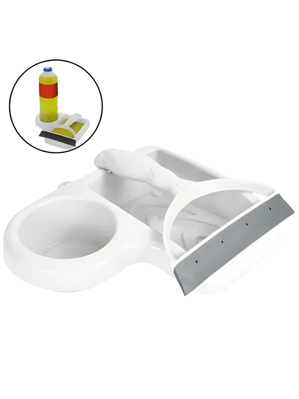 KIT PORTA DETERGENTE E ESPONJA COM RODINHO BRANCO 7897839702457 / REF KPIAFB
