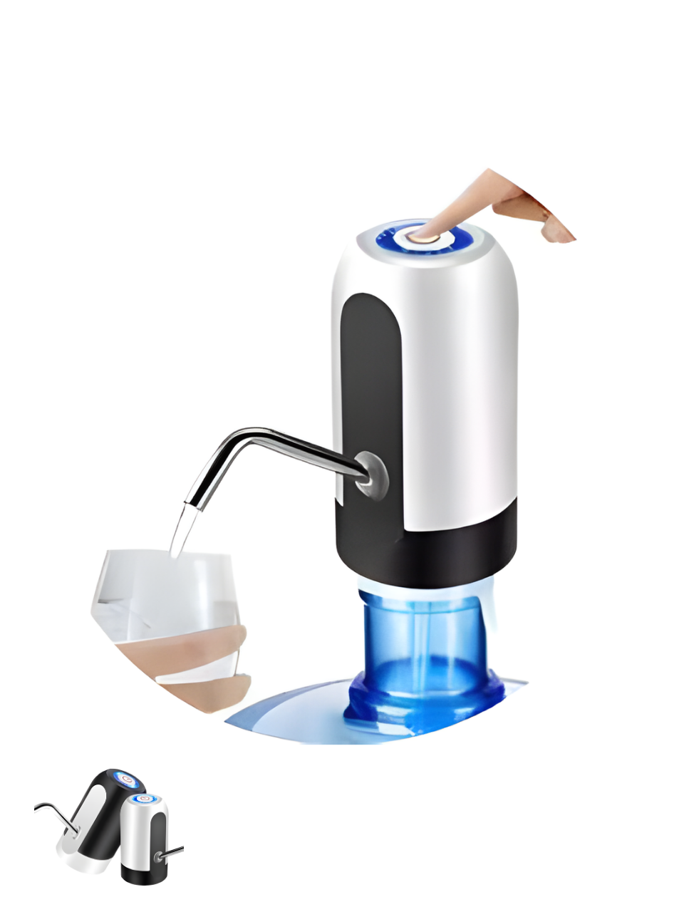 BOMBA PARA GARRAFÃO DE AGUA BRANCO 7898701140858COM LED, RECARREGAVEL USB 7898701140858 / REF TOP0638