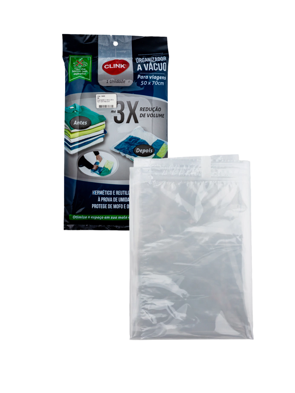 ORGANIZADOR A VACUO PLASTICO 50CM X 70CM 7899850336789 / REF CK4756