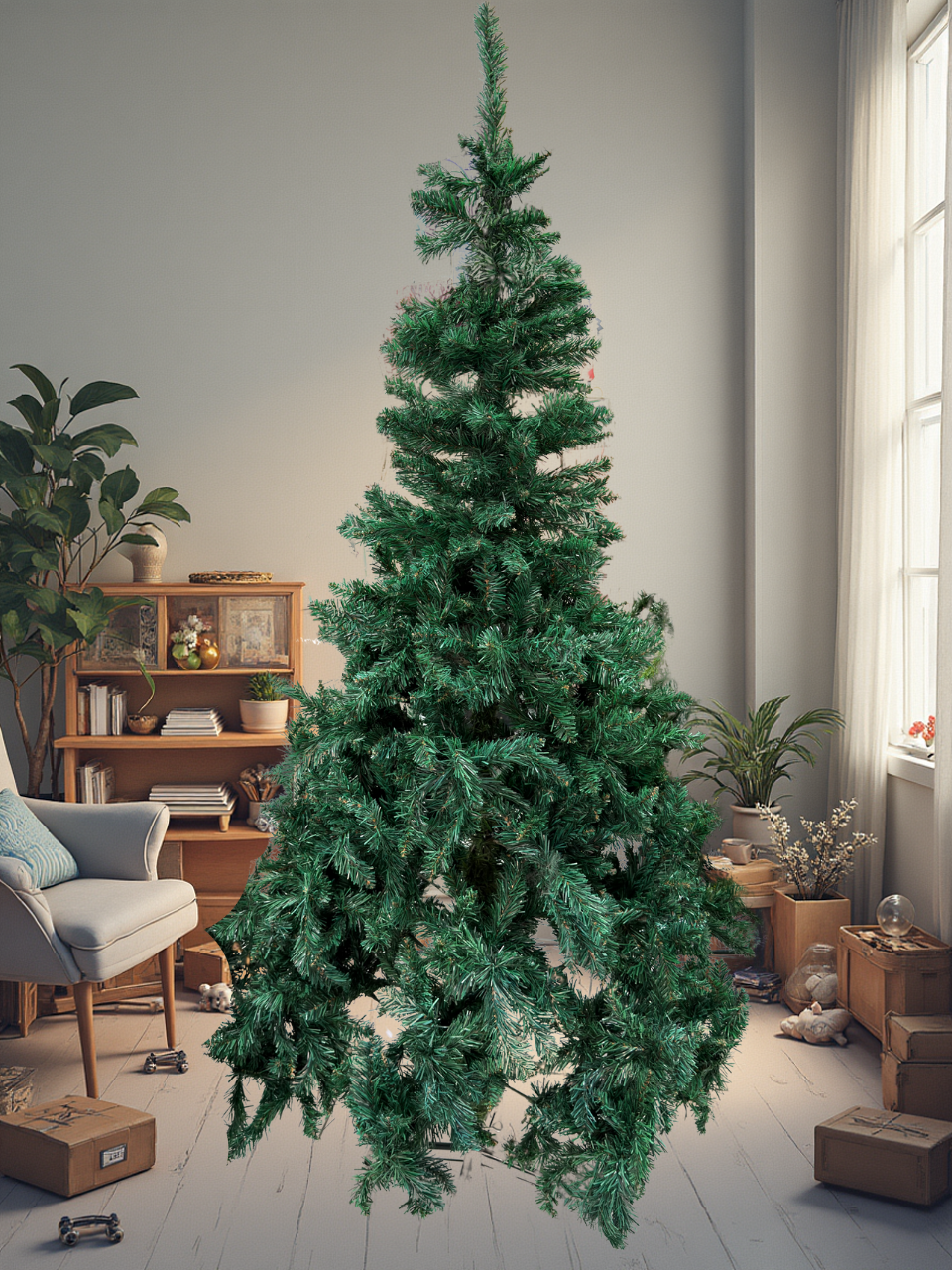 ÁRVORE NATAL BASE METAL C/500 TIPS VERDE 1,8M 