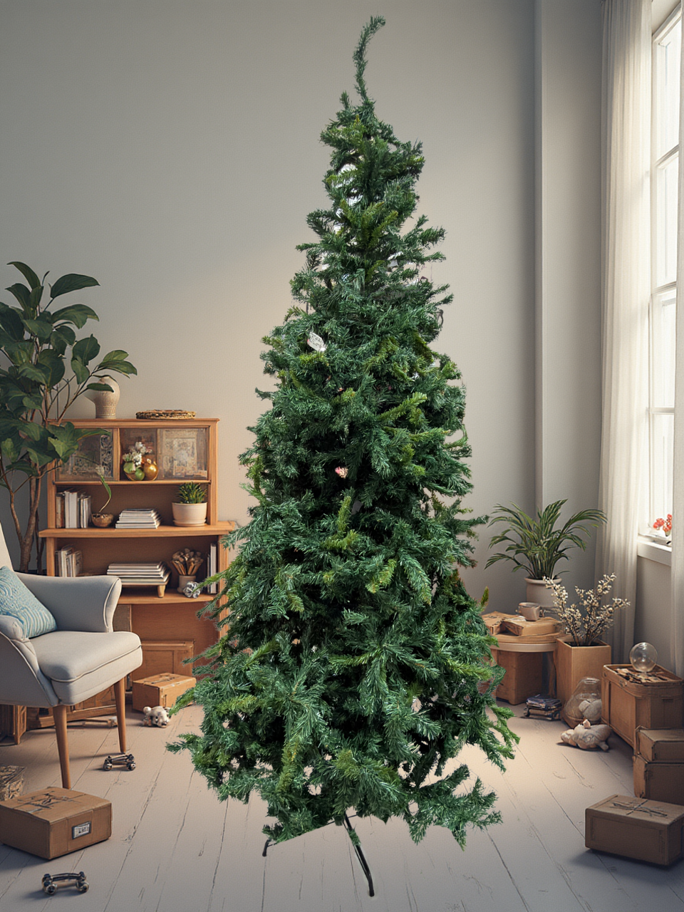 ARVORE NATAL 1780 TIPS C/BASE METAL VERDE 2,4M 