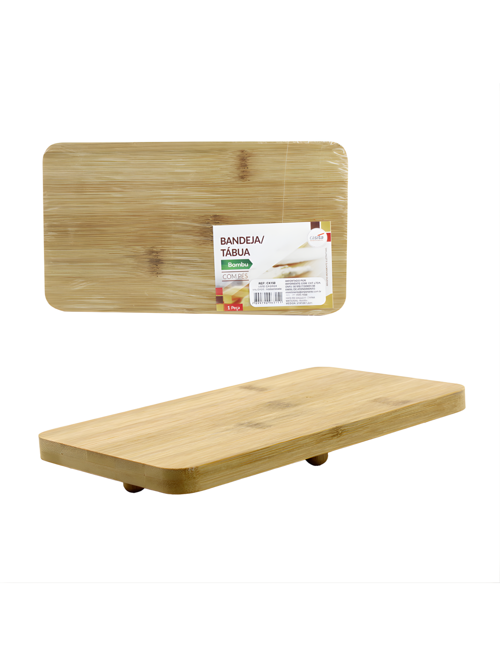 BANDEJA C/PES DE APOIO EM BAMBU 7899790963151 / REF CX150