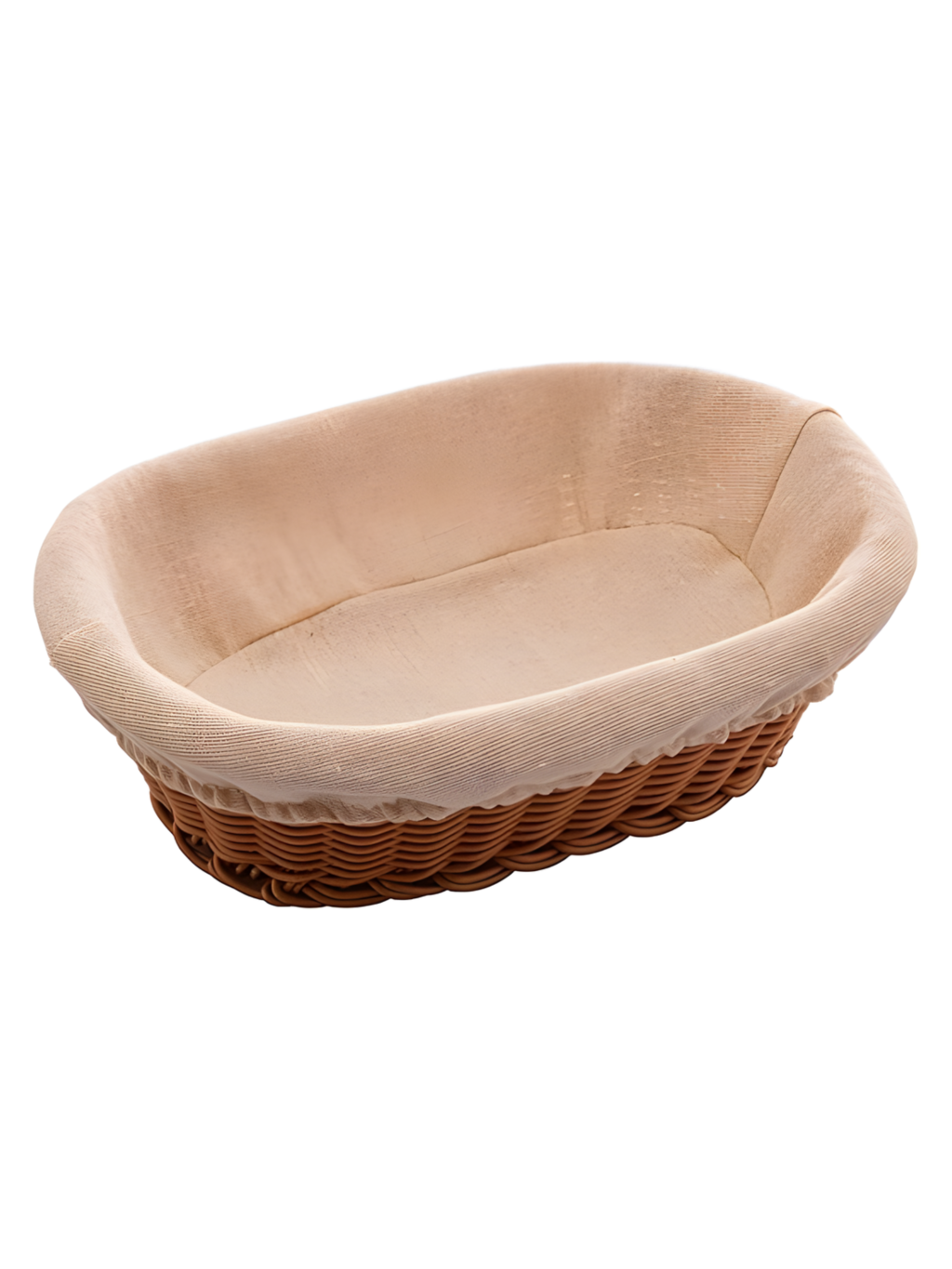 CESTA OVAL DE RATTAN PLASTICO C/FORRO EM TECIDO 7899768027618 / REF 2671