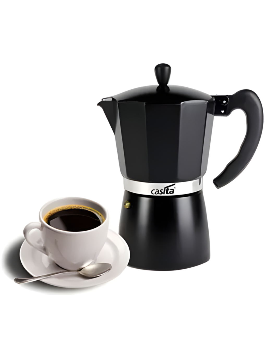 CAFETEIRA ITALIANA ALUMINIO PRETO COM CAPACIDADE P/9 XICARAS 450ML 7899386519694 / REF CA11061