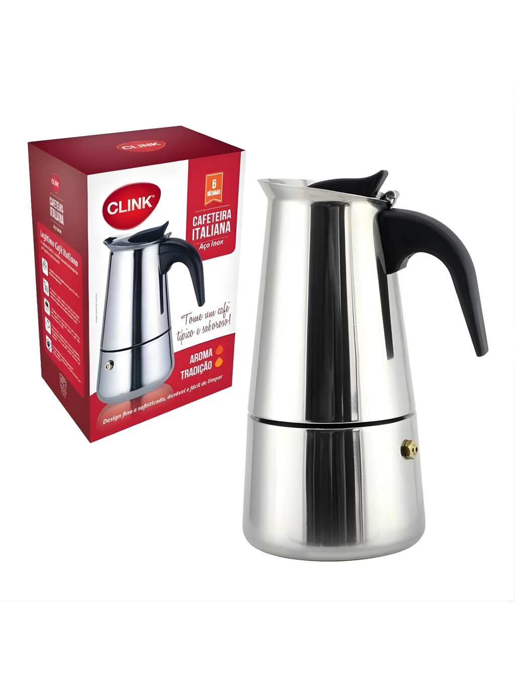 CAFETEIRA ITALIANA 6 XICARAS AÇO INOX 7899850350785 / REF CK6106
