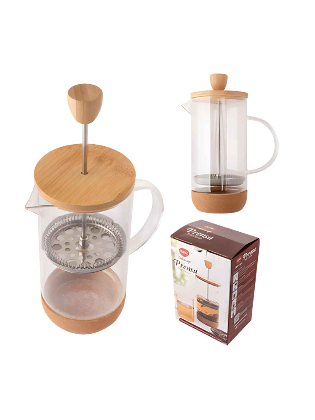 PRENSA FRANCESA VIDRO E BAMBU 600ML 7899850352635 / REF CK6286