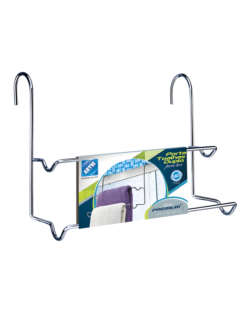 GANCHO TIPO SUPORTE PARA TOALHA DUPLO PREMIUM 7897807412432 / REF 1243